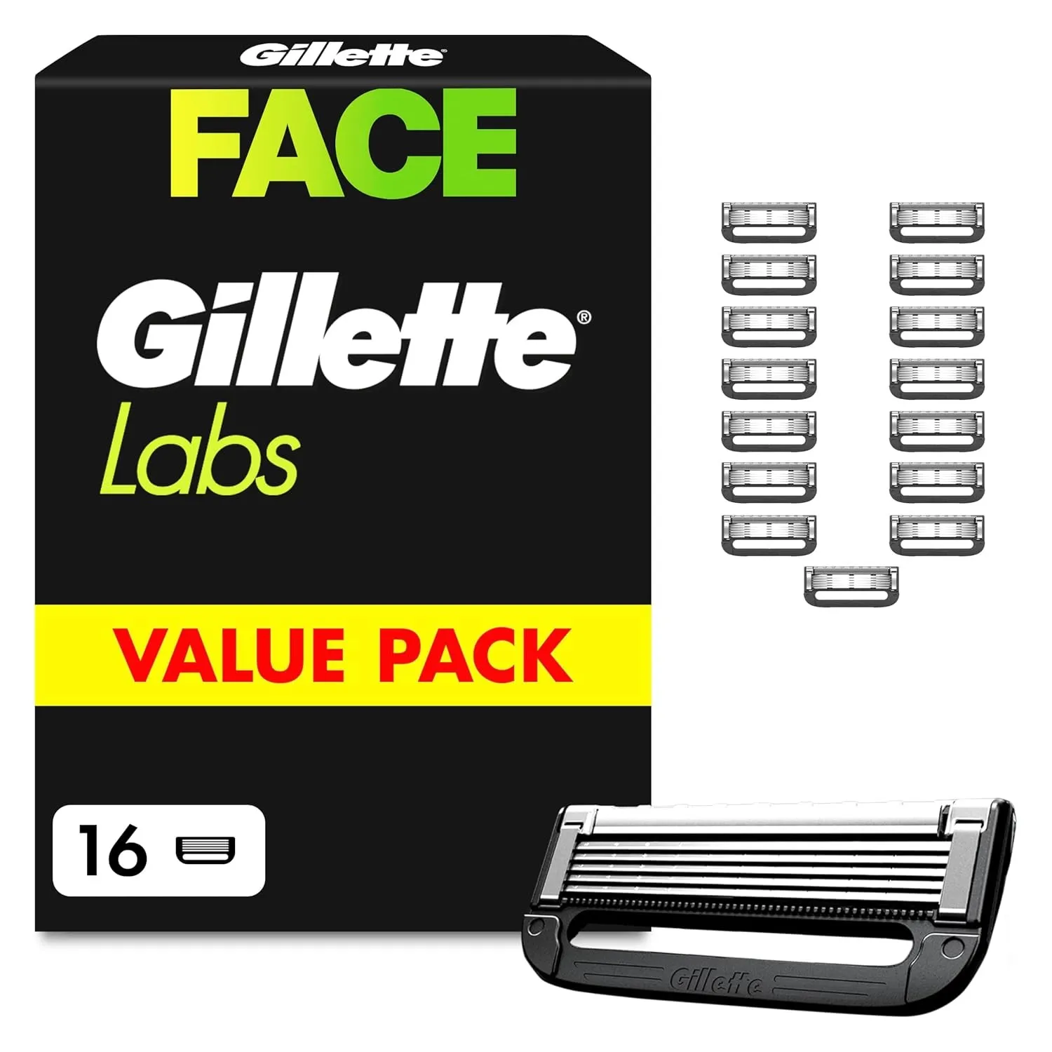 Gillette Labs Rasierklingen für Männer, 16 Ersatzklingen, Kompatibel mit allen GilletteLabs Rasierern (inkl.Heated Razo…