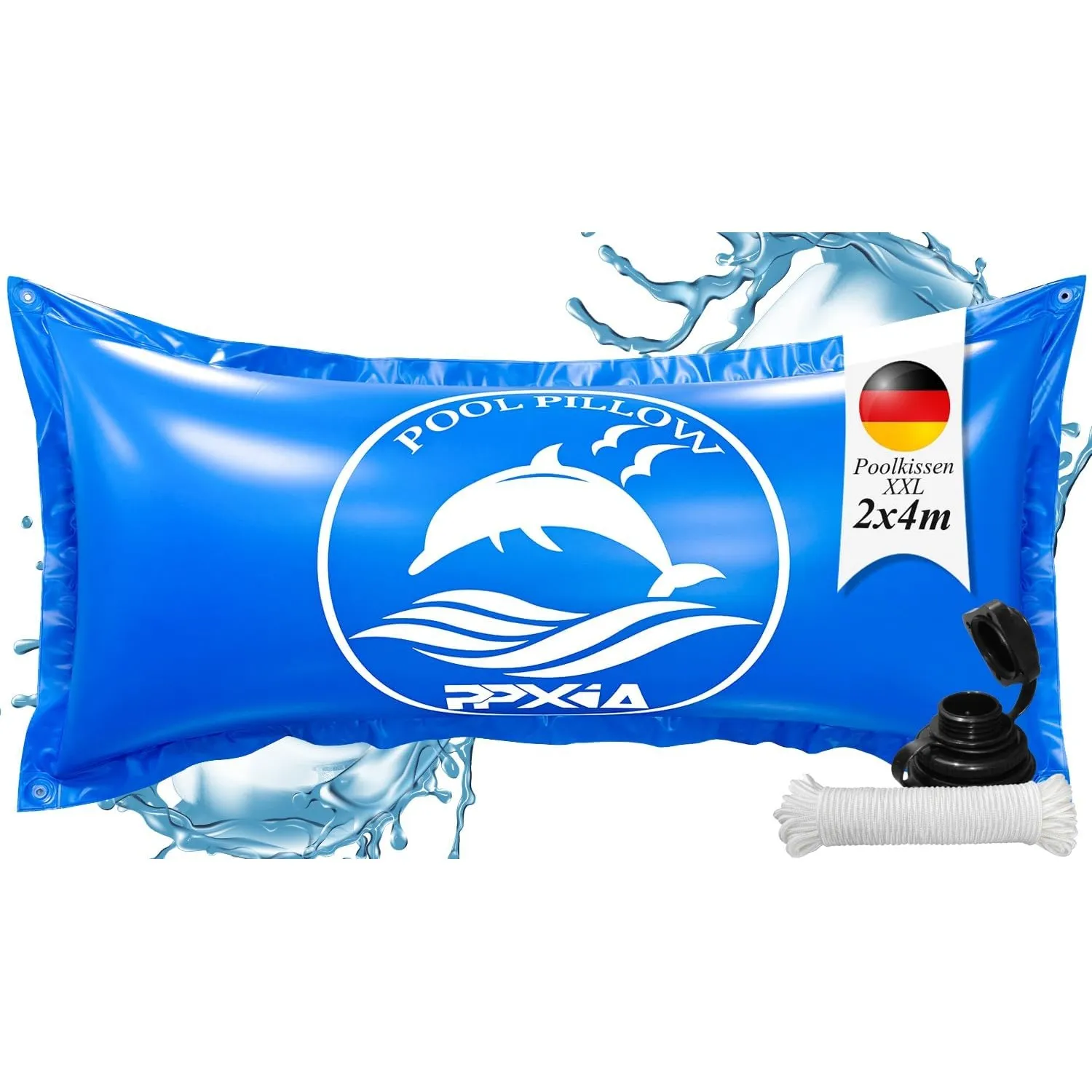 Poolkissen Winter 2m x 4m XXL Luftkissen Pool Kissen Winterkissen mit Doppelnaht, 0.6mm Dickes PVC, bis -25°C, Luftkiss…