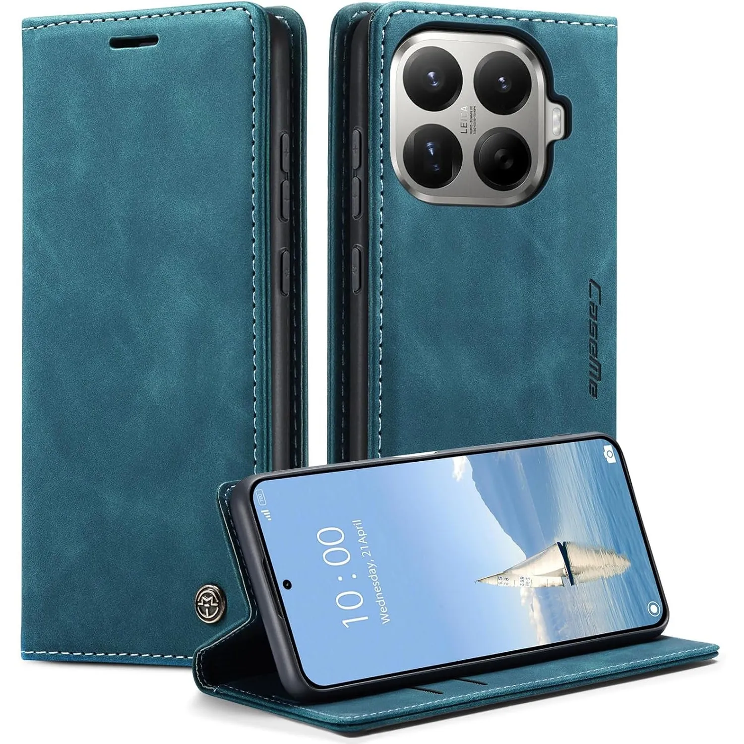 hülle Xiaomi 17T Pro klapphülle Premium Lederhülle Weiches Vintage-Nubukleder Faltbare Ständer Schutzhülle Kartenfach S…