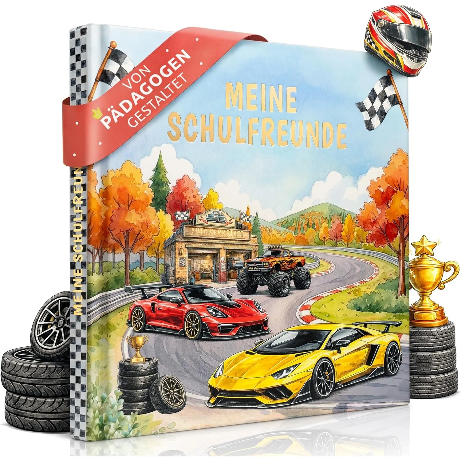 EULENTALER Schulfreundebuch Jungs Auto | Von Pädagogen gestaltet