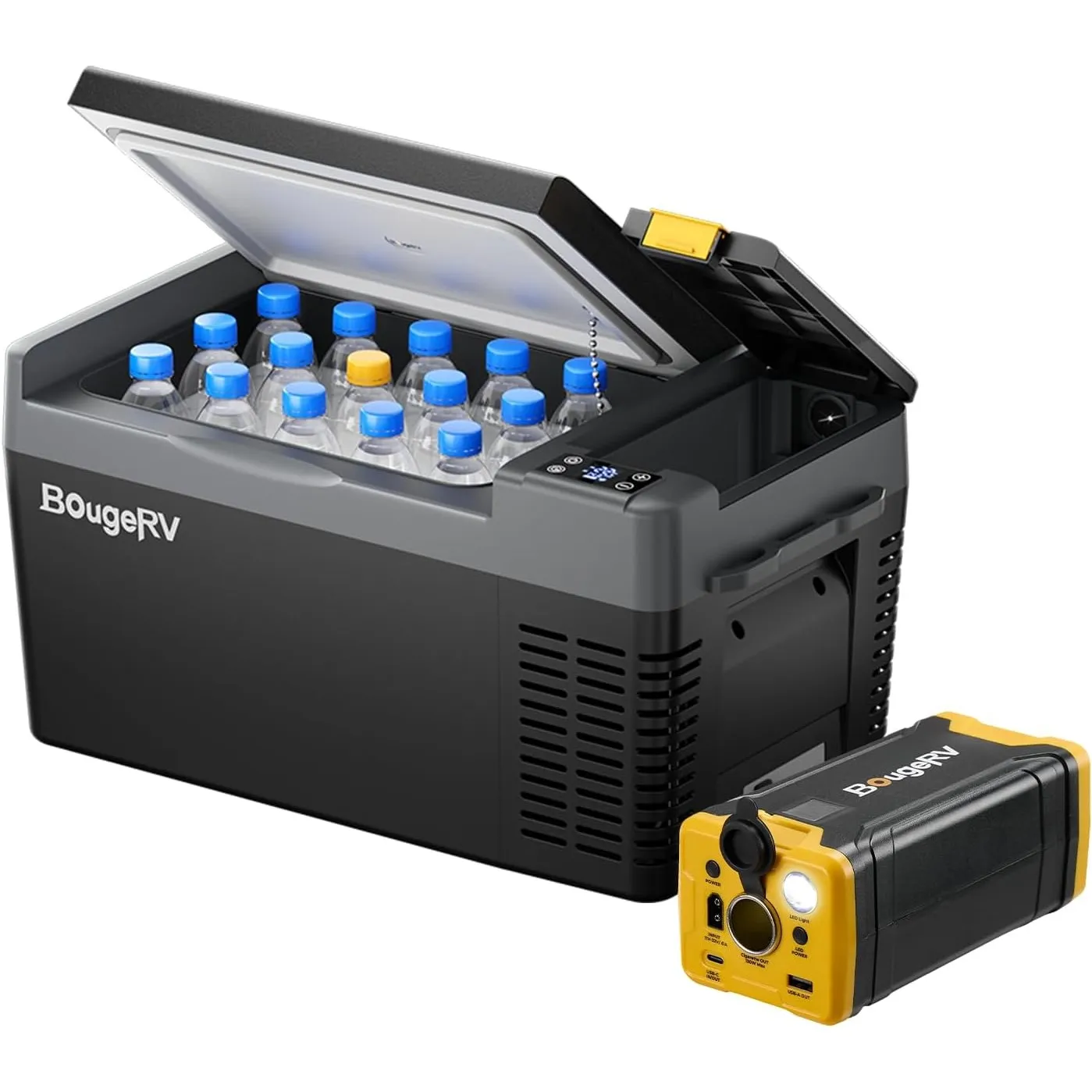 BougeRV CRPRO Kompressor Kühlbox 20L mit 266Wh Akku, -22℃~10℃, Schwarz | 0°C in 15 Min., 12V 230V, bis 18 Std. Laufzeit…