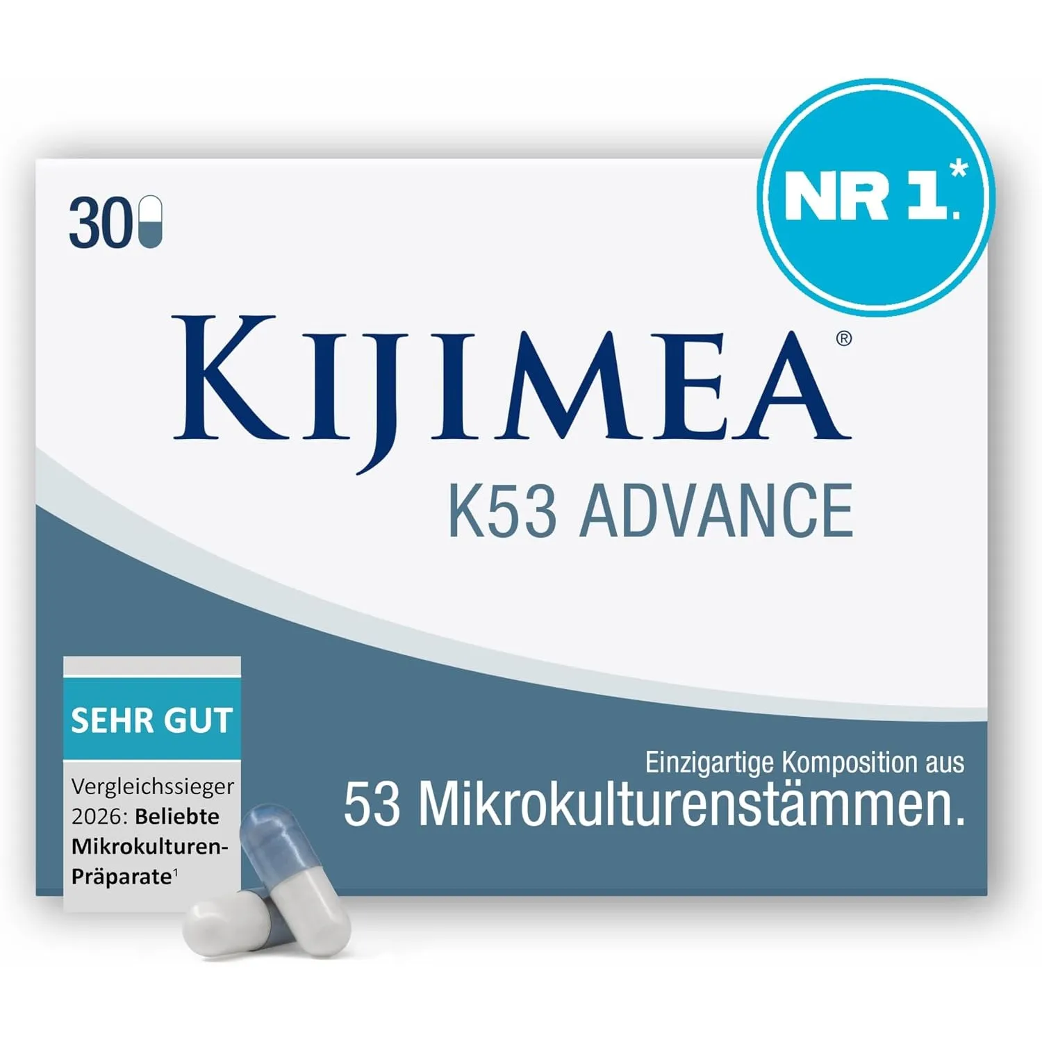 Kijimea® K53 Advance – Darmbakterien hochdosiert | 53 ausgewählte Bakterienstämme aus der Darmflora | mit Biotin | >500…