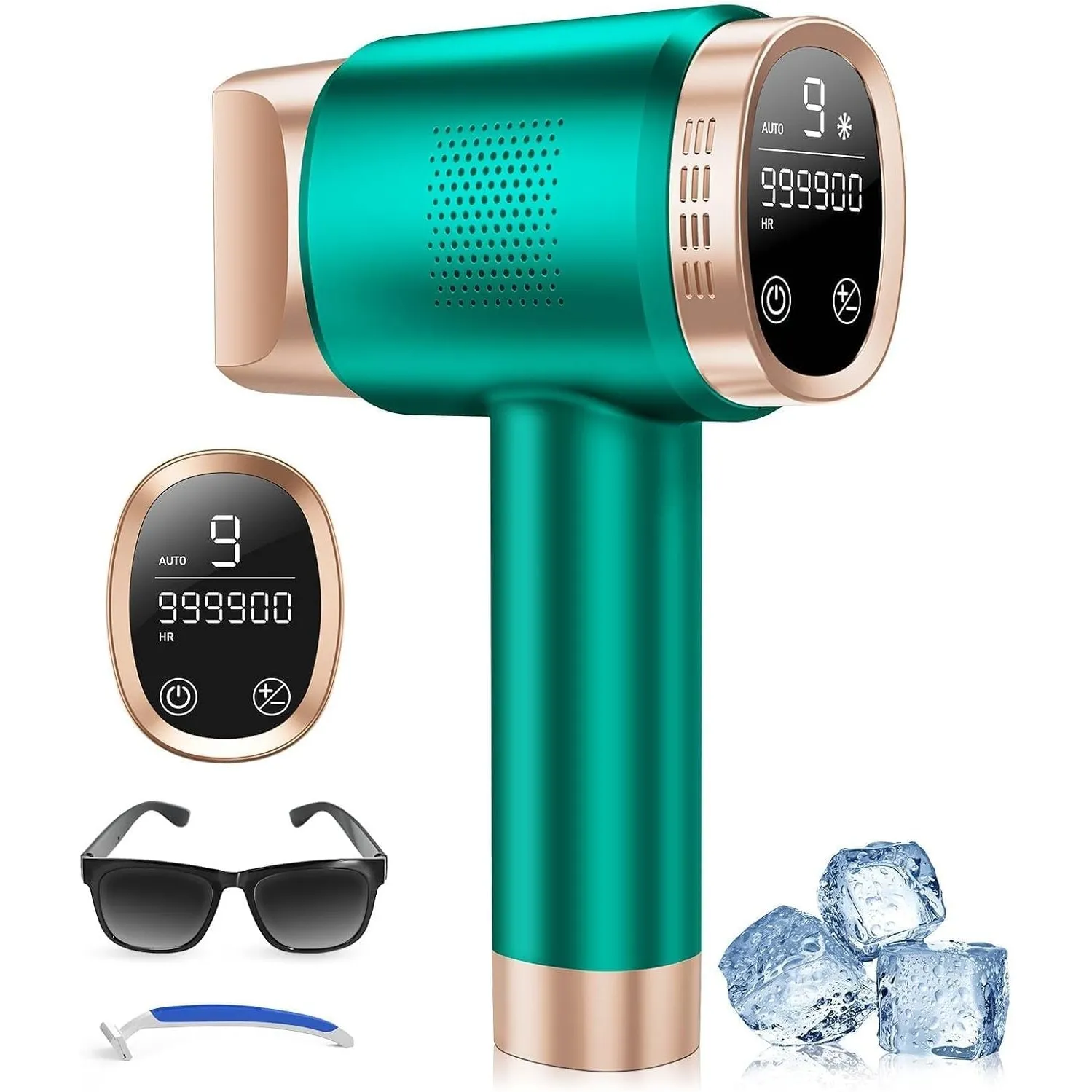 21J IPL Geräte Haarentfernung mit 8℃ Eiskühlsystem, Laser Haarentfernung 9 Stufen & 600 NM Rotlicht, LCD-Touchscreen IP…