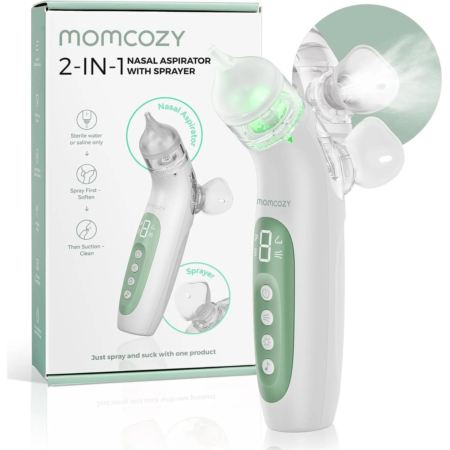 Momcozy BN007 Nasensauger baby elektrisch mit Nasenspray