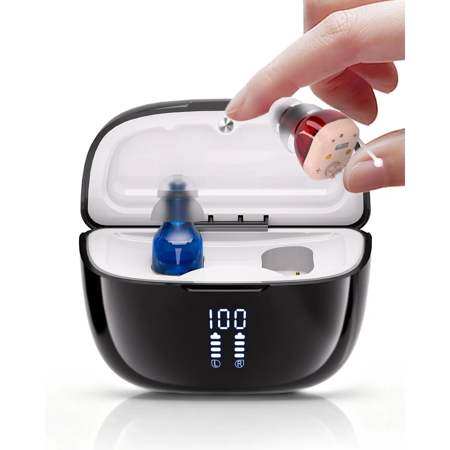 Wiederaufladbare In-Ear-Audiogeräte, automatische Aktivierung,Einstellbare Lautstärke, Intelligente Geräuschunterdrücku…