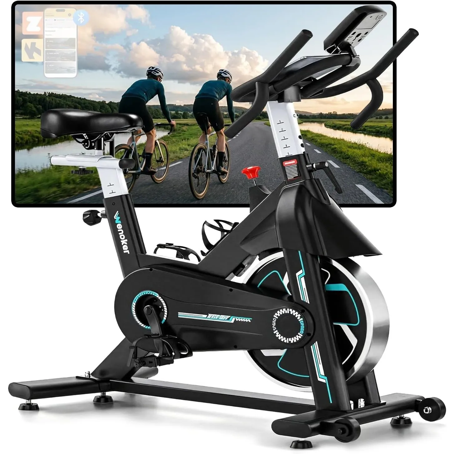 [2026 Update] WENOKER Heimtrainer – Indoor Spinning Bike mit Flüsterleise | 160 kg Belastbarkeit, Unter 15 dB, Aufbau c…