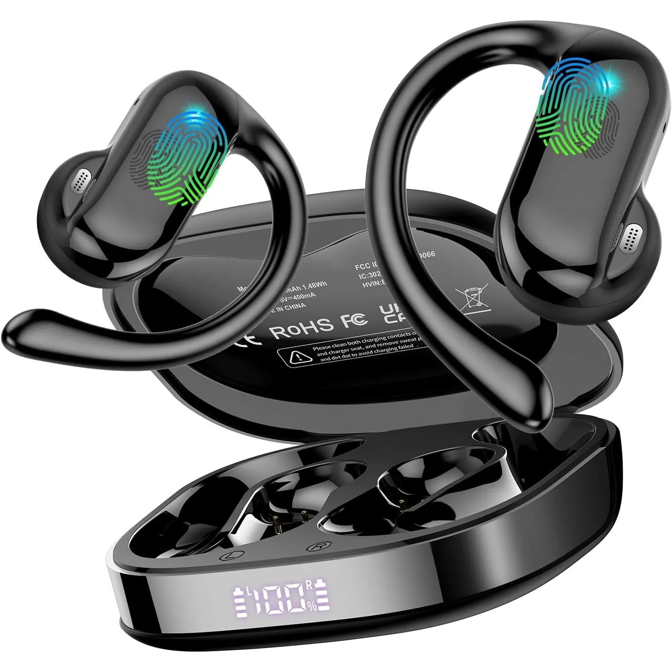 Open Ear Kopfhörer Bluetooth 5.4 HiFi Stereo, 2026 Kopfhörer Kabellos Bluetooth mit ENC Noise Cancelling Mic, 42Std Ohr…