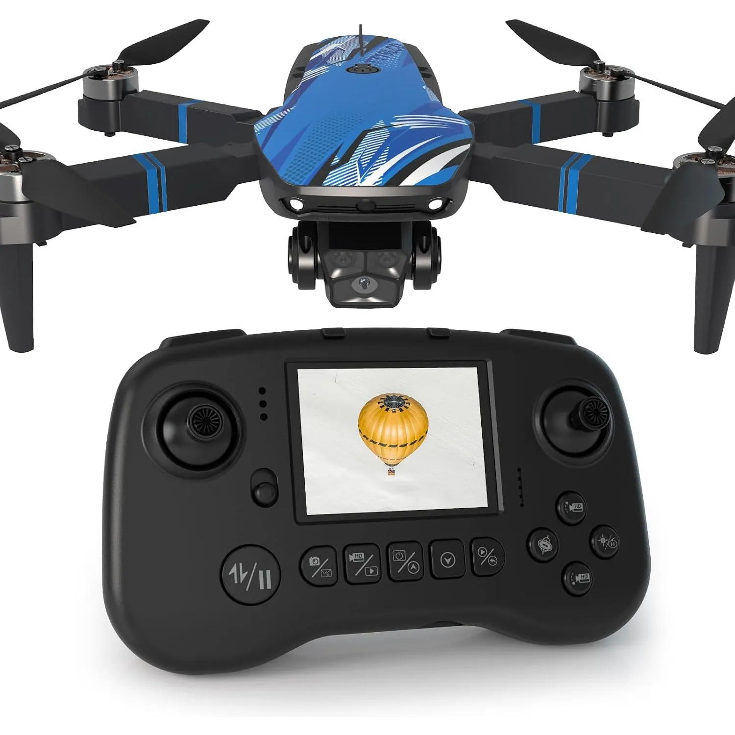 Drohne mit Kamera RC LCD Bildschirm FPV live Video, Drohne für Kinder mit Bürstenlosem Motor, 270°-Hindernisvermeidung,…