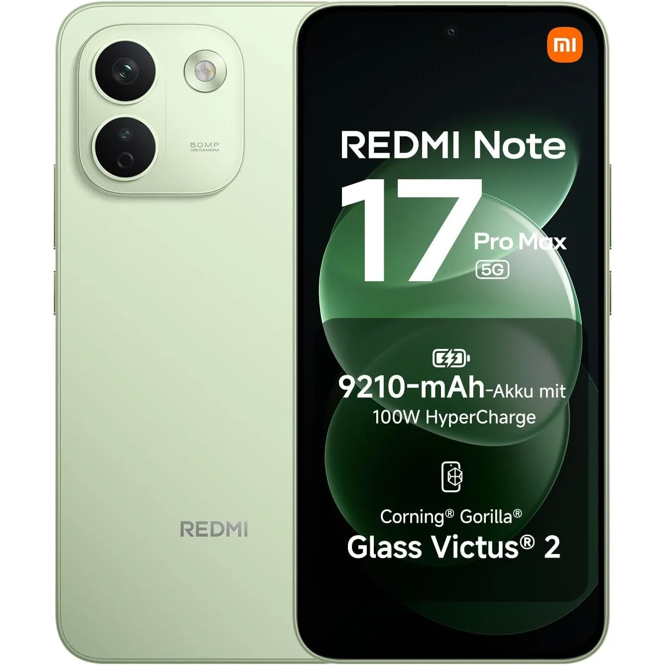 Xiaomi REDMI Note 17 Pro Max 5G, Smartphone 8+256 GB, Green, 9210 mAh Akku
