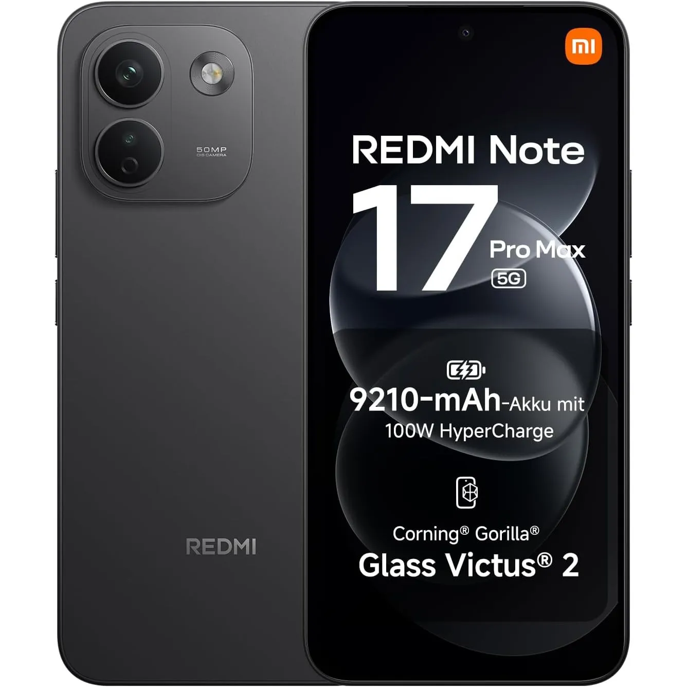 Xiaomi REDMI Note 17 Pro Max 5G, Smartphone 8+512 GB, Black, 9210 mAh Akku