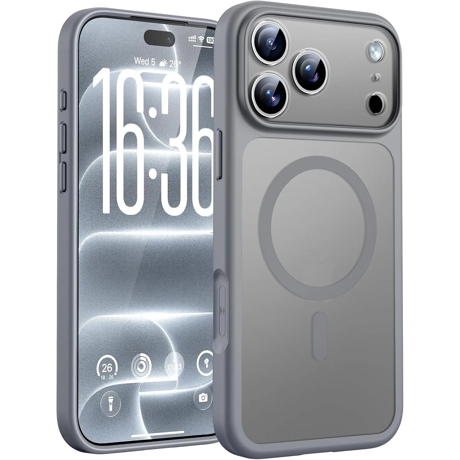 TOCOL für iPhone 18 Pro Hülle, Kompatibel mit MagSafe, Grau