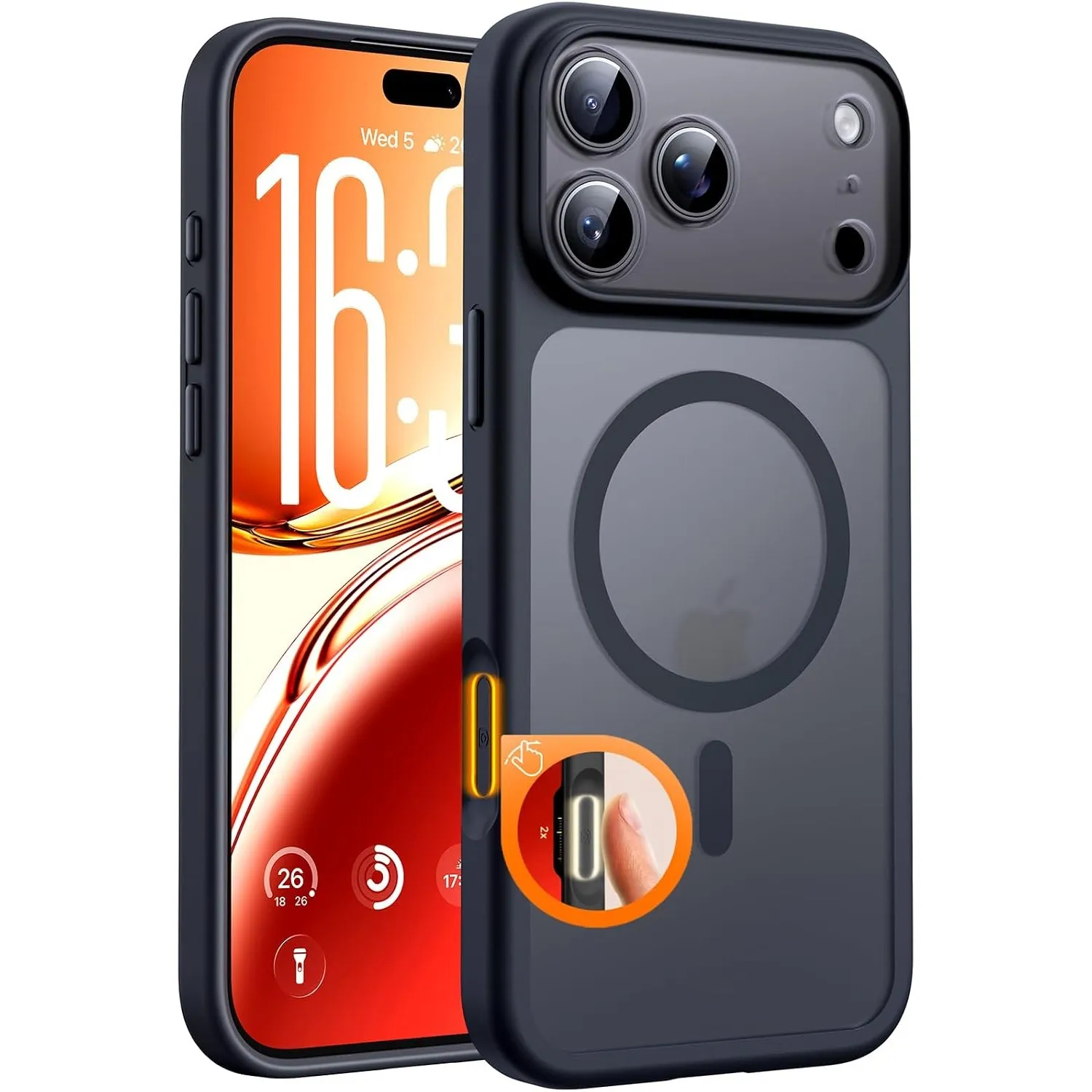 TOCOL für iPhone 18 Pro Max Hülle, Kompatibel mit MagSafe, Schwarz
