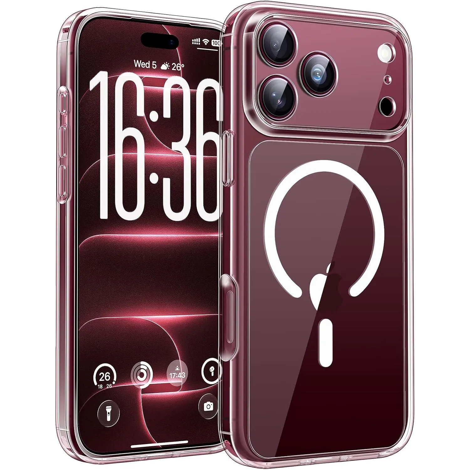 TOCOL für iPhone 18 Pro Hülle, Kompatibel mit MagSafe, Transparent