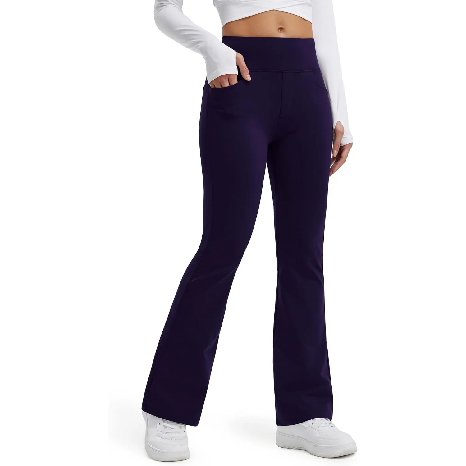 Libin Damen Thermo Flared Leggings Thermohose Wanderhose Wasserabweisend Winter Sporthose Schlaghose Yogahose Bootcut H…