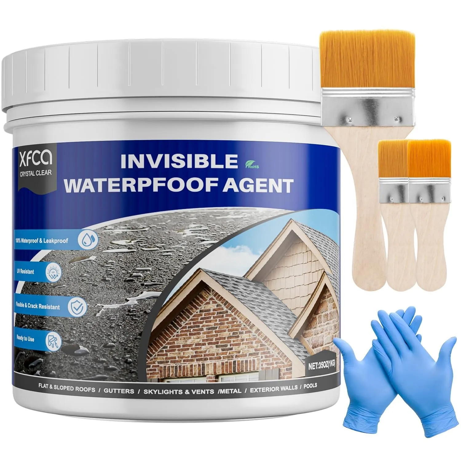 Transparente Wasserdichte Beschichtung, 1KG Dichtungsmasse Wasserdicht, Flüssige Unsichtbare Dichtmasse Wasserdicht, Le…