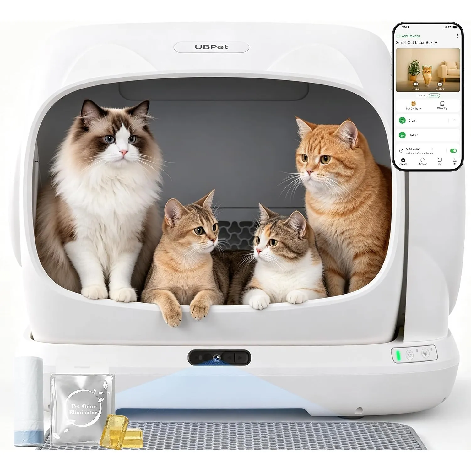 UBPET C41 Pro Katzenklo Selbstreinigend mit Kamera, XXXL Selbstreinigende Katzentoilette mit APP-Steuerung, Präzise Meh…