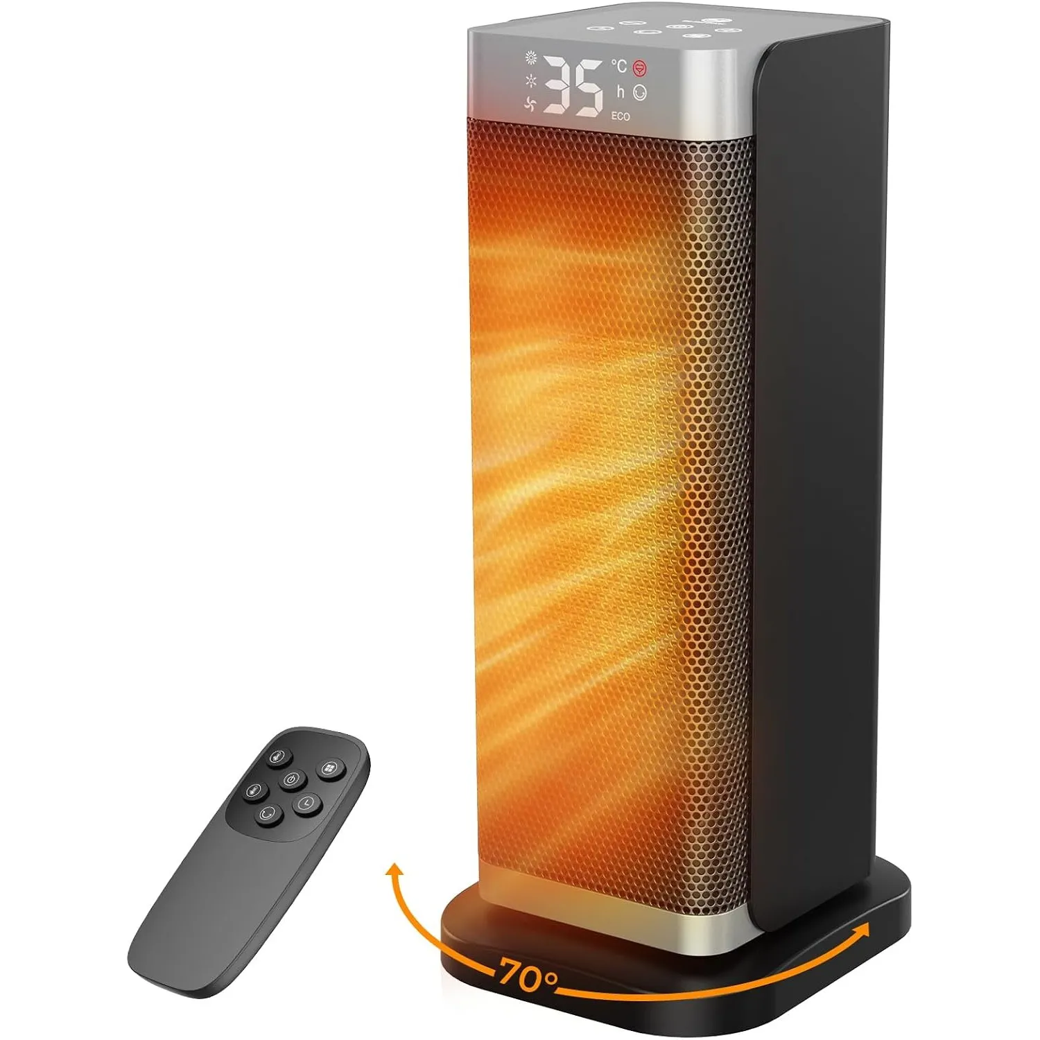 Fitabok Energiesparender Heizlüfter - 2000W Leiser PTC Keramik Heizlüfter mit 3 Modi, Fernbedienung & 12h Timer, Klein …