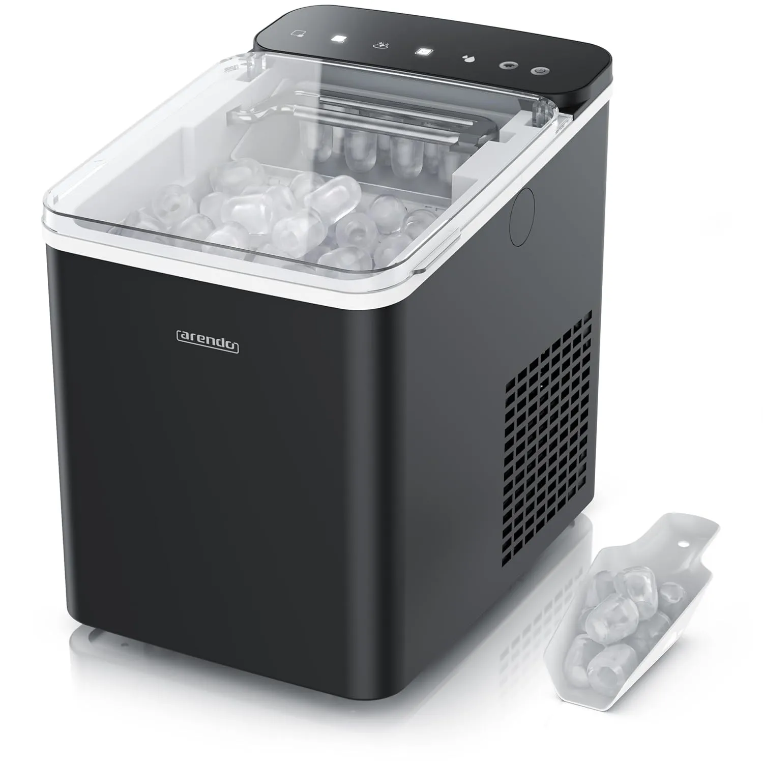 Arendo – Eiswürfelmaschine – Ice Cube Maker – 150 W – 12 kg Eis pro Tag – Automatische Abschaltfunktion – Warnfunktion …