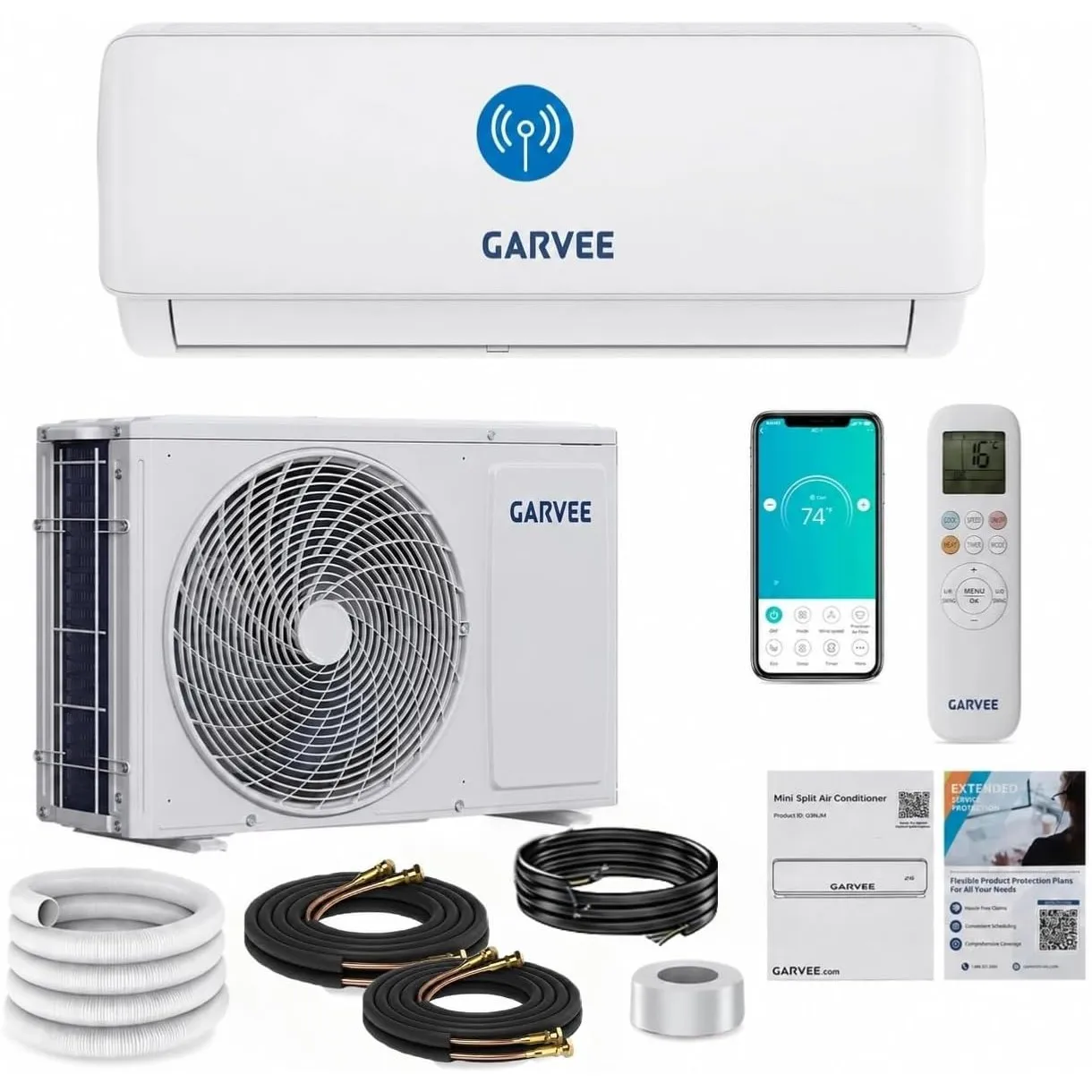 Klimaanlage Split - 24000 BTU (7.2 kW), Inverter Klimagerät mit Heizfunktion,Kühlen A++/Heizen A++, WiFi & App, Kältebr…