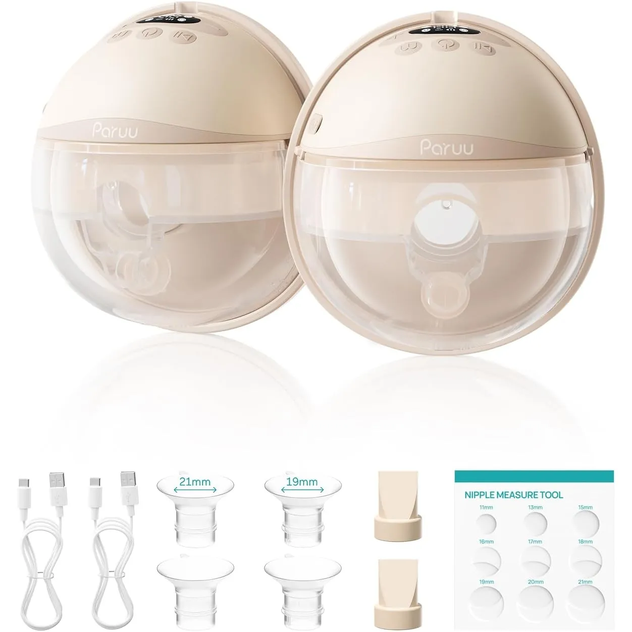Paruu Hands Free Milchpumpe P16-A, tragbare elektrische Milchpumpe mit 4 Modi und 12 Stufen, max. 309 mmHg starke Saugk…