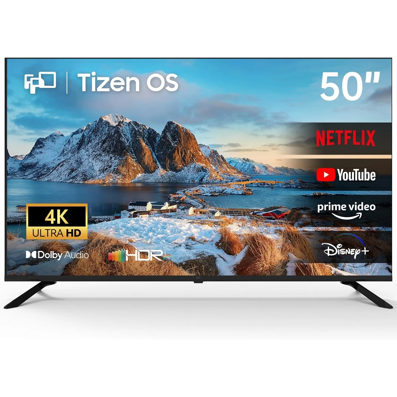 FPD 50 Zoll (127 cm) Fernseher, 4K Smart TV mit Tizen OS mit Airplay & Miracast, UHD Television kompatibel mit Samsung …