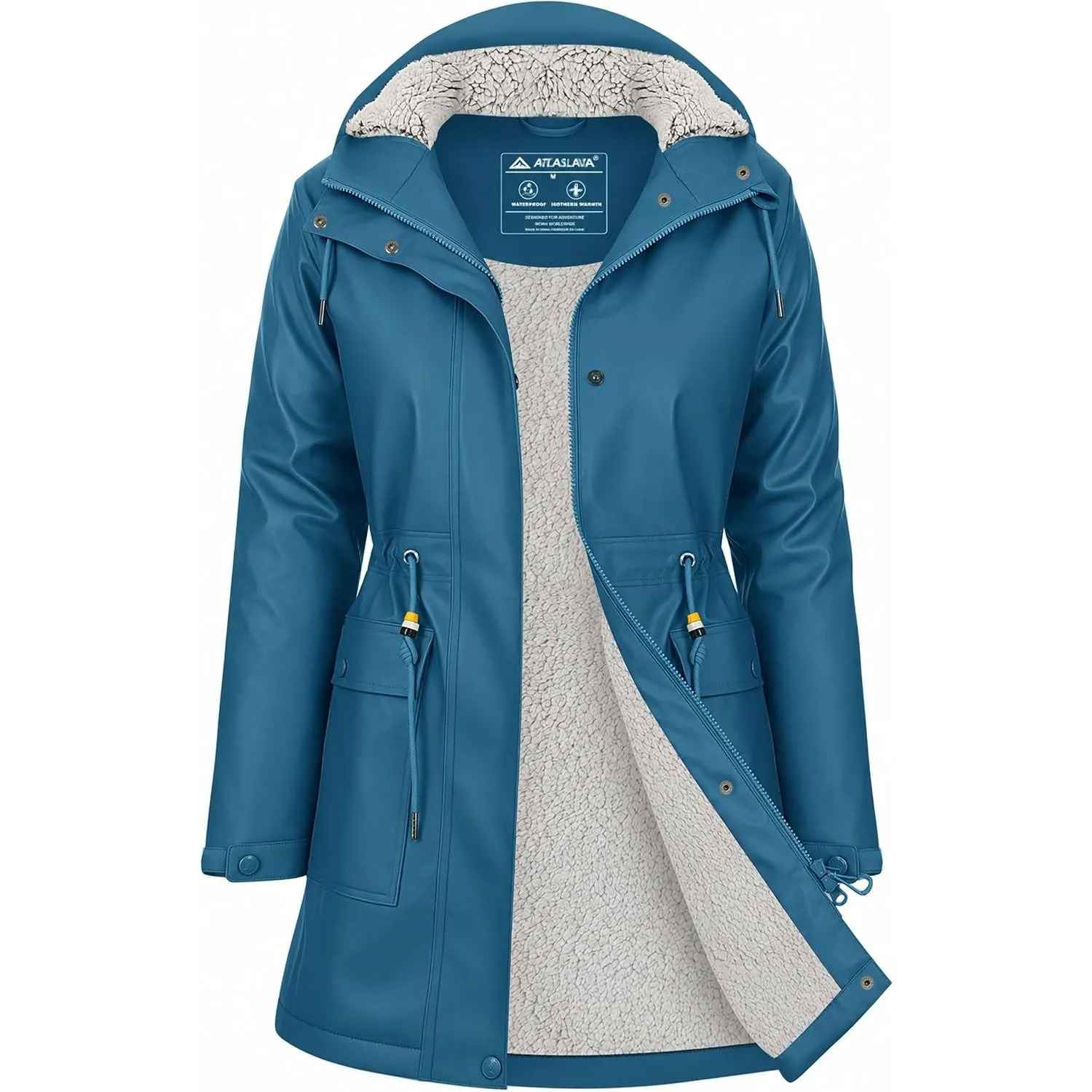 Regenjacke Damen Winter Teddyfleece Warme Outdoor Mantel