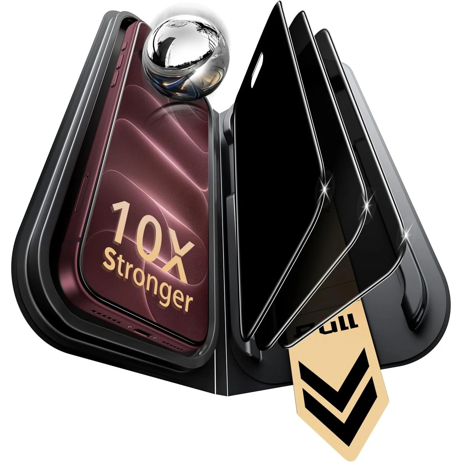 ESR 3 Stück für iPhone 18 Pro Max für Panzerglas Sichtschutz, Armorite Pro
