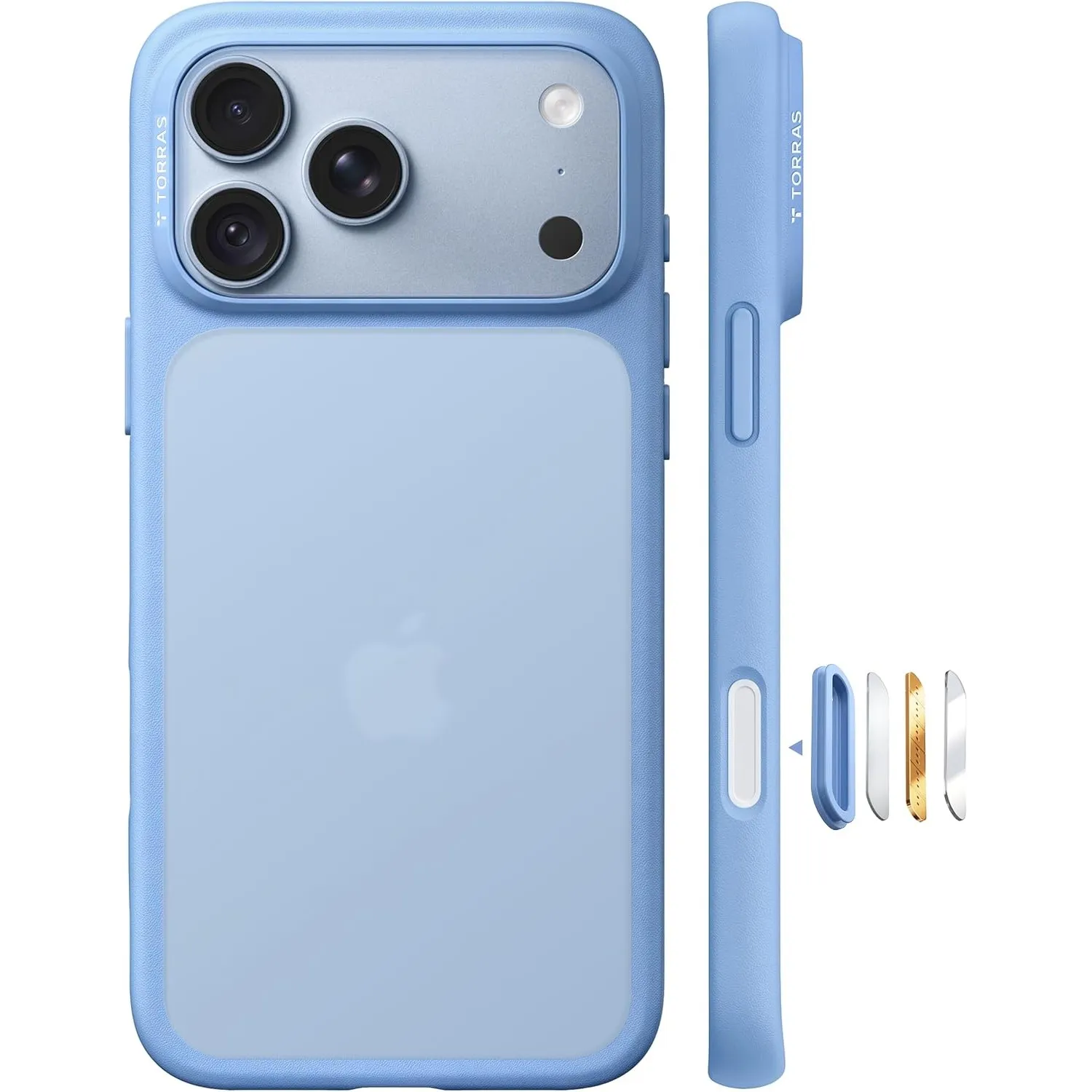 TORRAS Guardian für iPhone 18 Pro Hülle, Militärschutz Case, Matt Hellblau