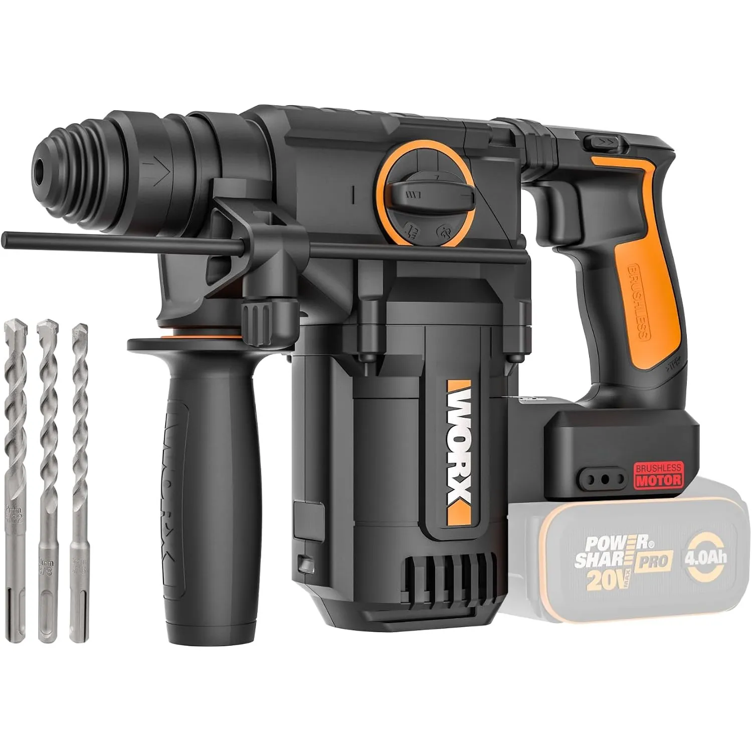 WORX WX388.9 Akku-Bohrhammer 20V, 2,6 J Schlagenergie,