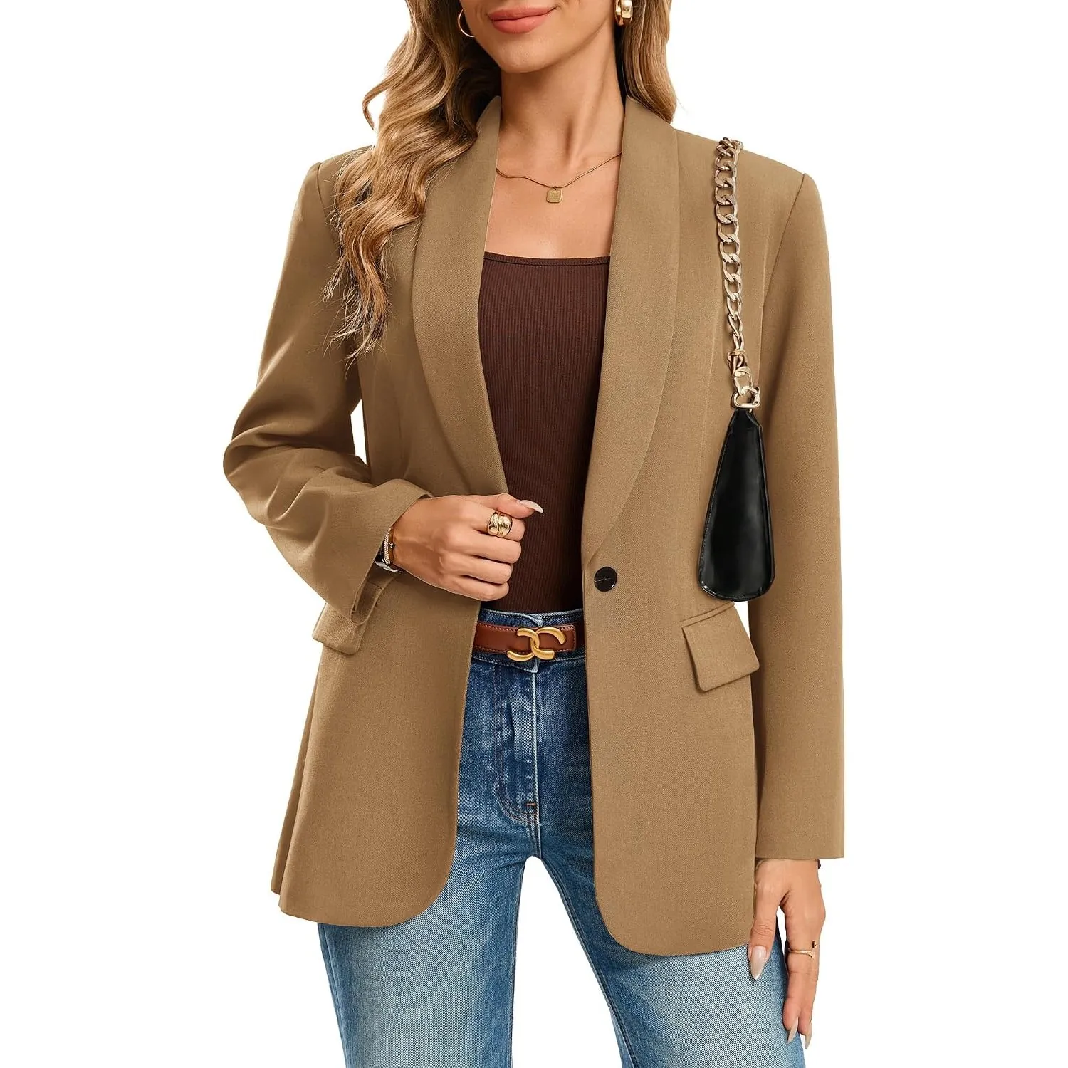 GRACE KARIN Blazer Damen Elegant Lässig Open Front Arbeit Büro Anzugjacke