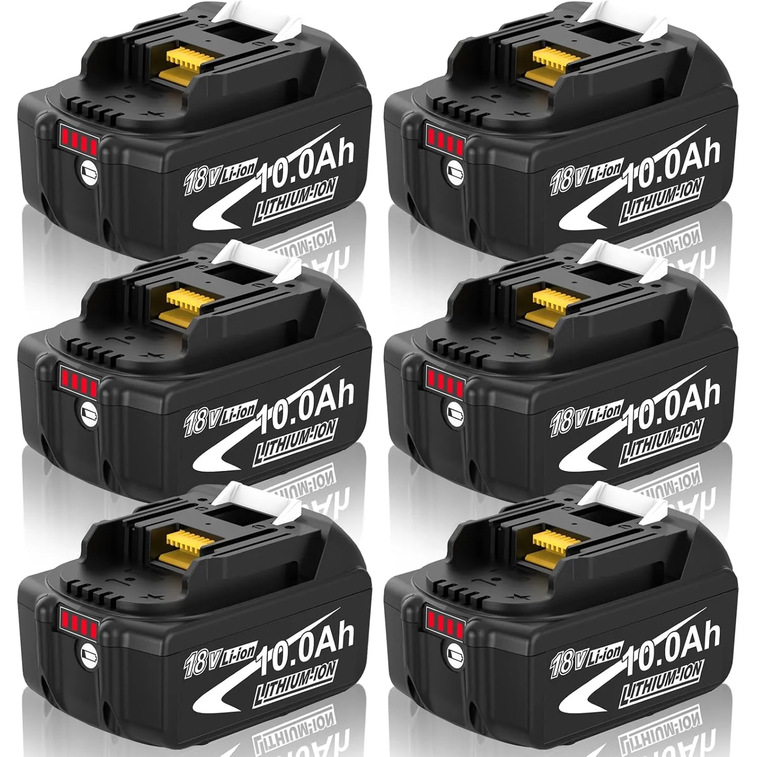 6er Pack 10.0Ah Ersatzakku für Makita Akku 18V LXT BL1850B/BL1860B – Kompatibel mit DC18RD/DC18RC Ladegerät & 18V LXT G…