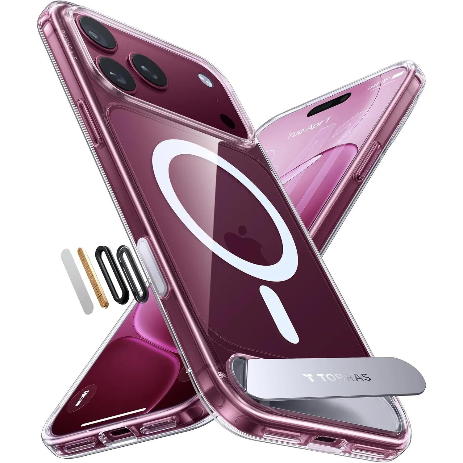 TORRAS Ostand L1 für iPhone 18 Pro Hülle für MagSafe Case Transparent