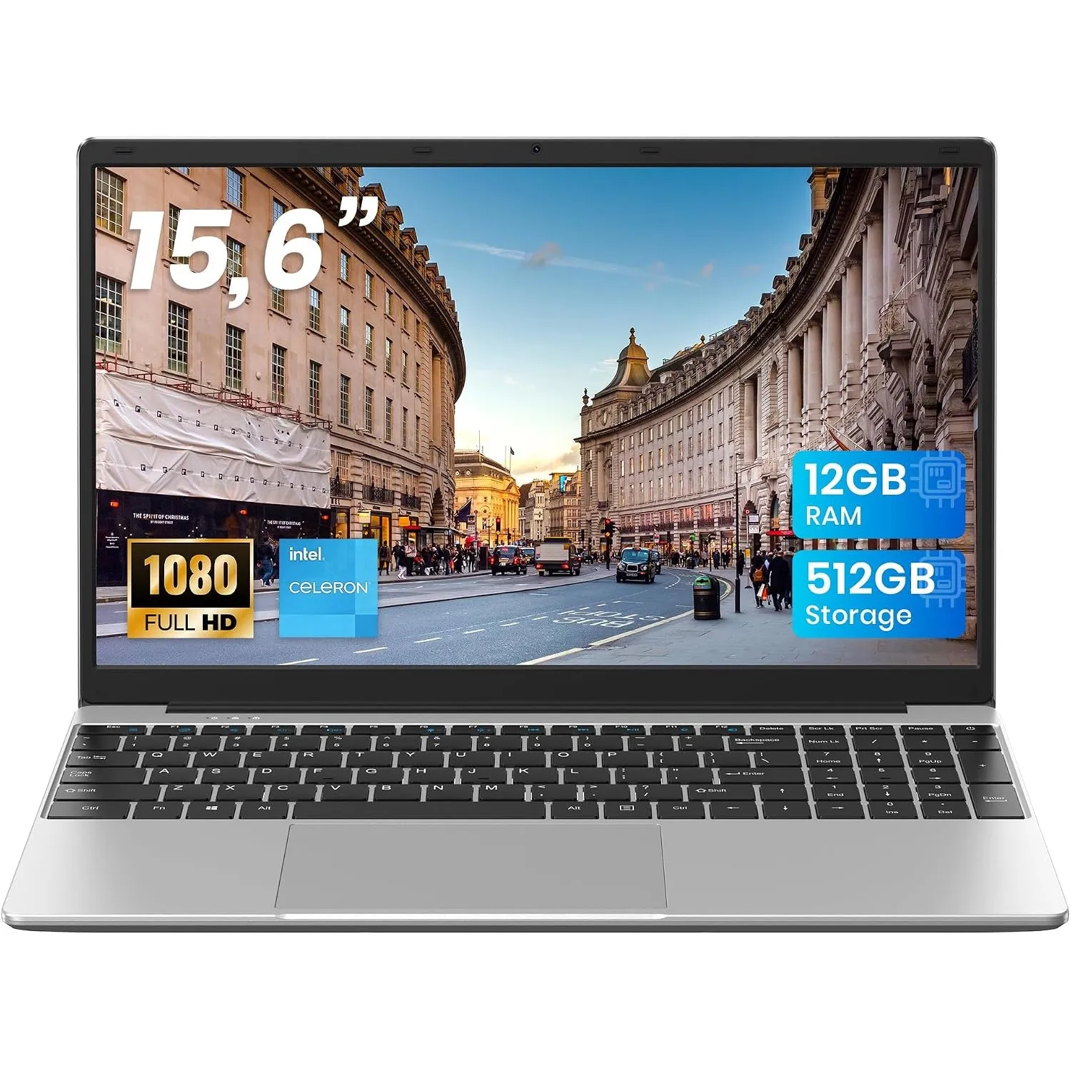 jumper Laptop 15,6 Zoll FHD Display, 12 GB RAM 512 GB ROM TF Erweitern 512GB, 5205U Prozessor Notebook(bis zu 2,3 GHz),…