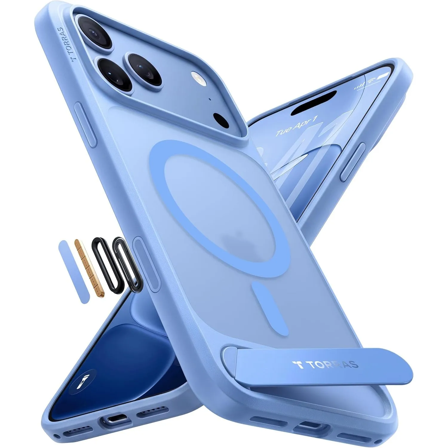 TORRAS Ostand L1 für iPhone 18 Pro Hülle für MagSafe Case Hellblau