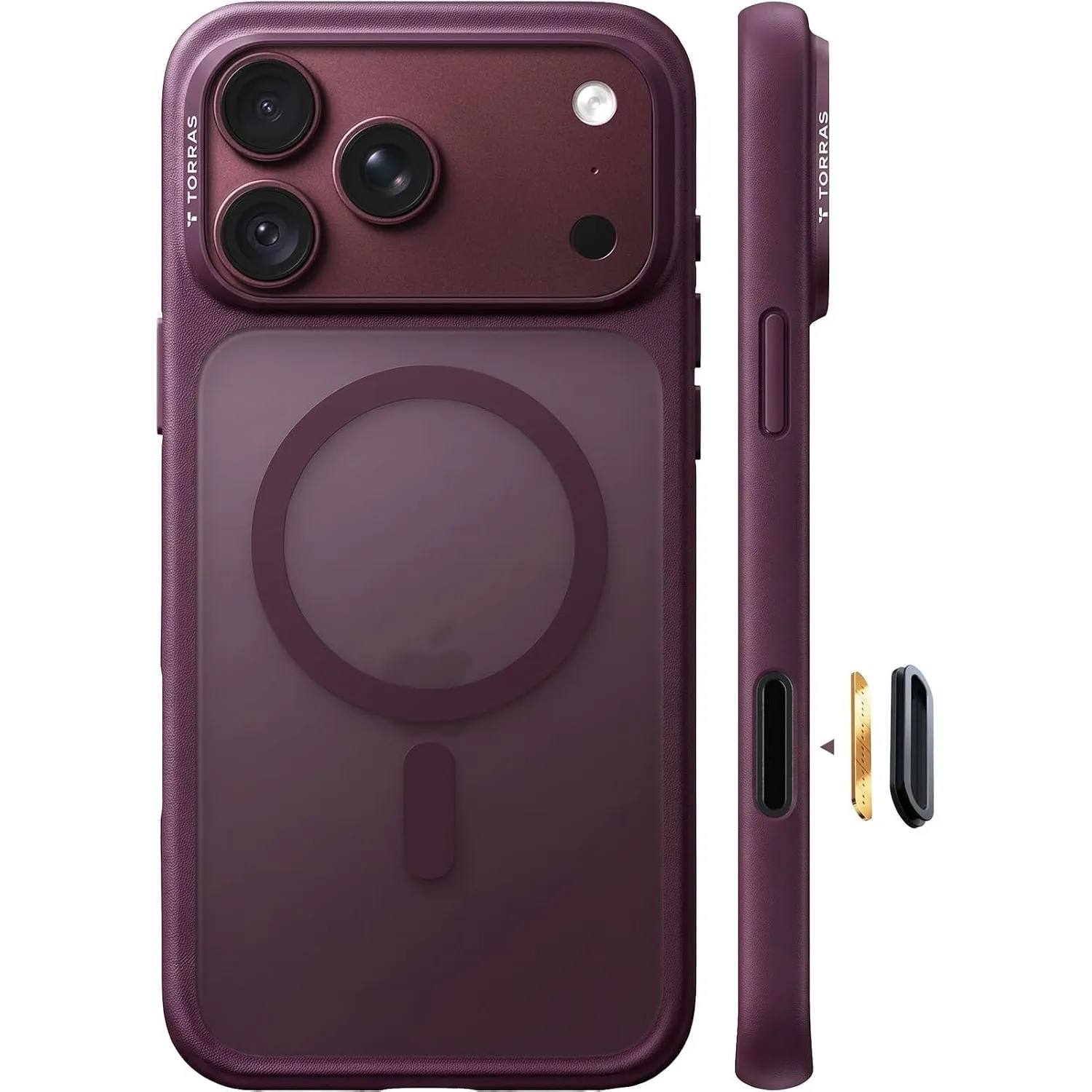 TORRAS Guardian-Mag für iPhone 18 Pro Hülle für MagSafe Case, Burgunder
