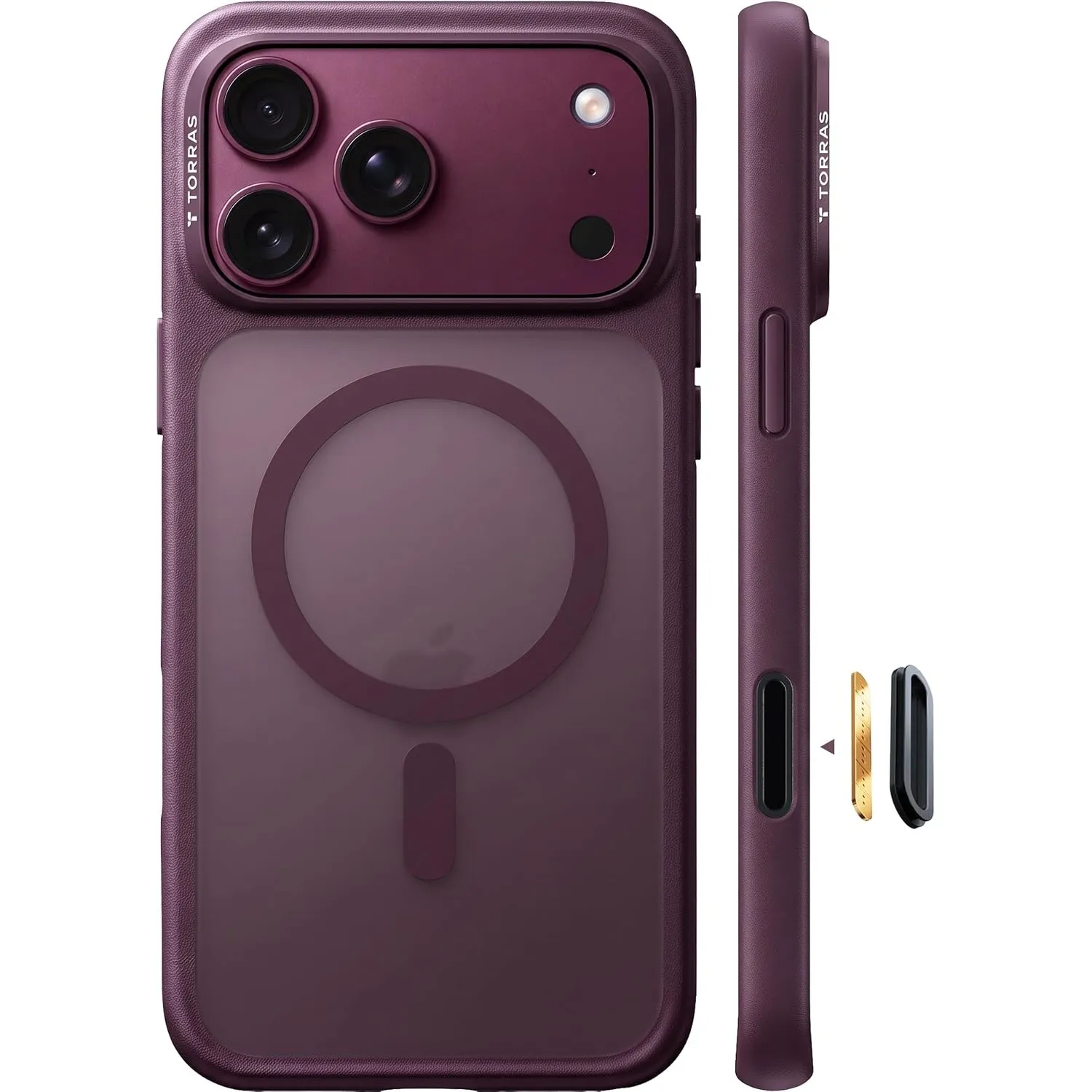TORRAS Guardian-Mag für iPhone 18 Pro Max Hülle für MagSafe Case, Burgunder