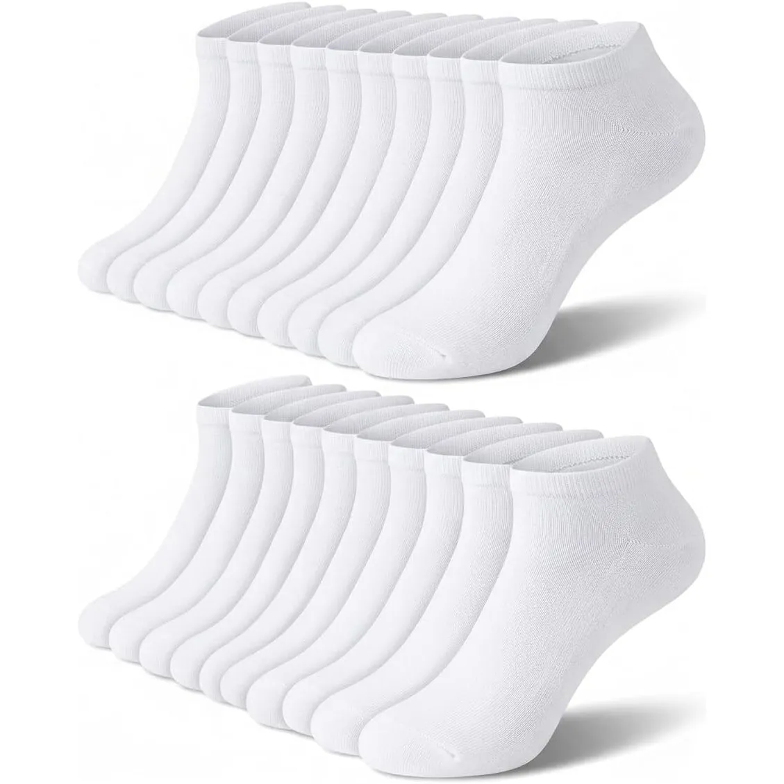 Sneaker Socken Herren Damen Baumwolle 10 Paar Sneakersocken Schwarz Weiß Grau