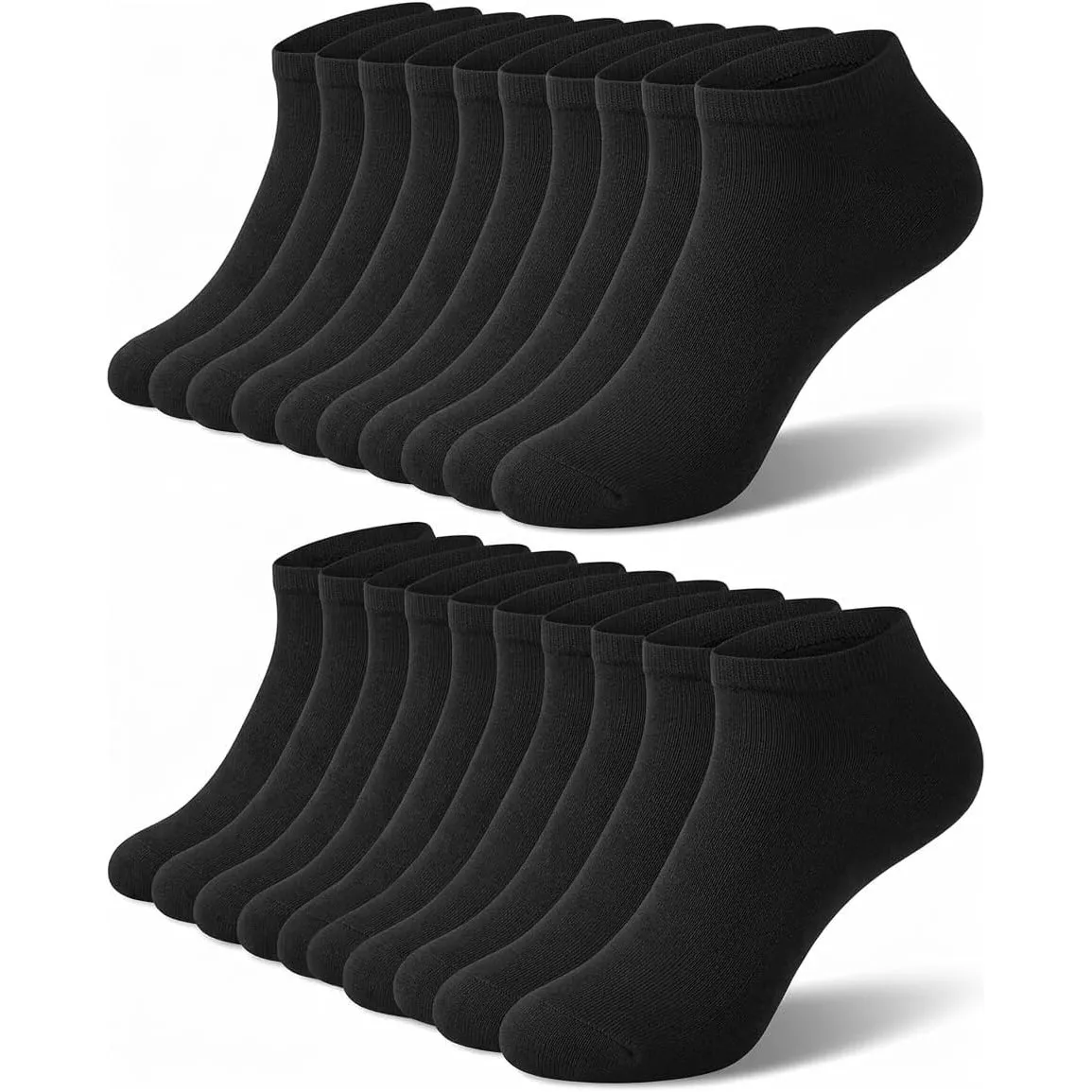 Sneaker Socken Herren Damen Baumwolle 10 Paar Sneakersocken Schwarz Weiß Grau