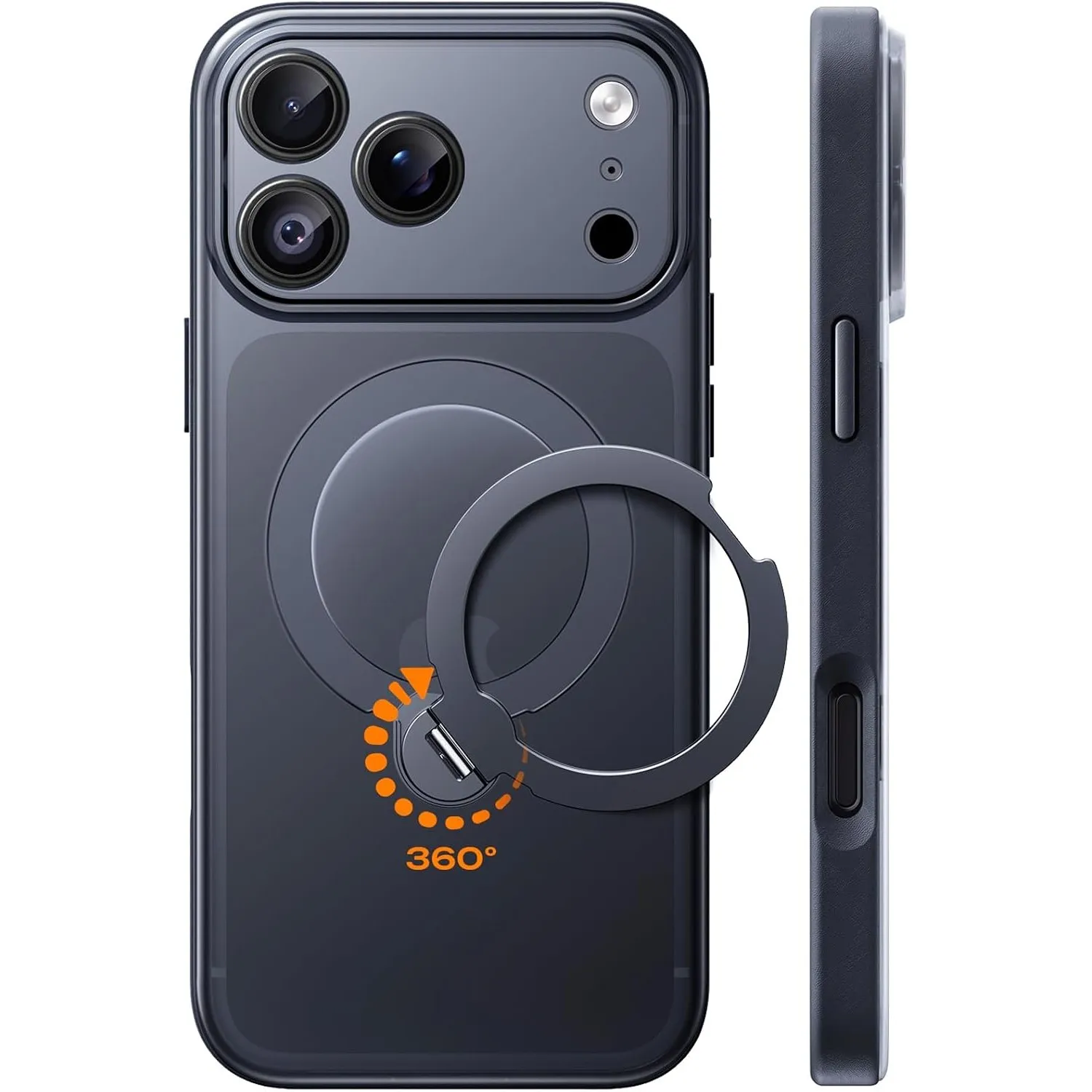 TOCOL für iPhone 18 Pro Max Hülle mit Ständer, 360° Drehbarem, Schwarz