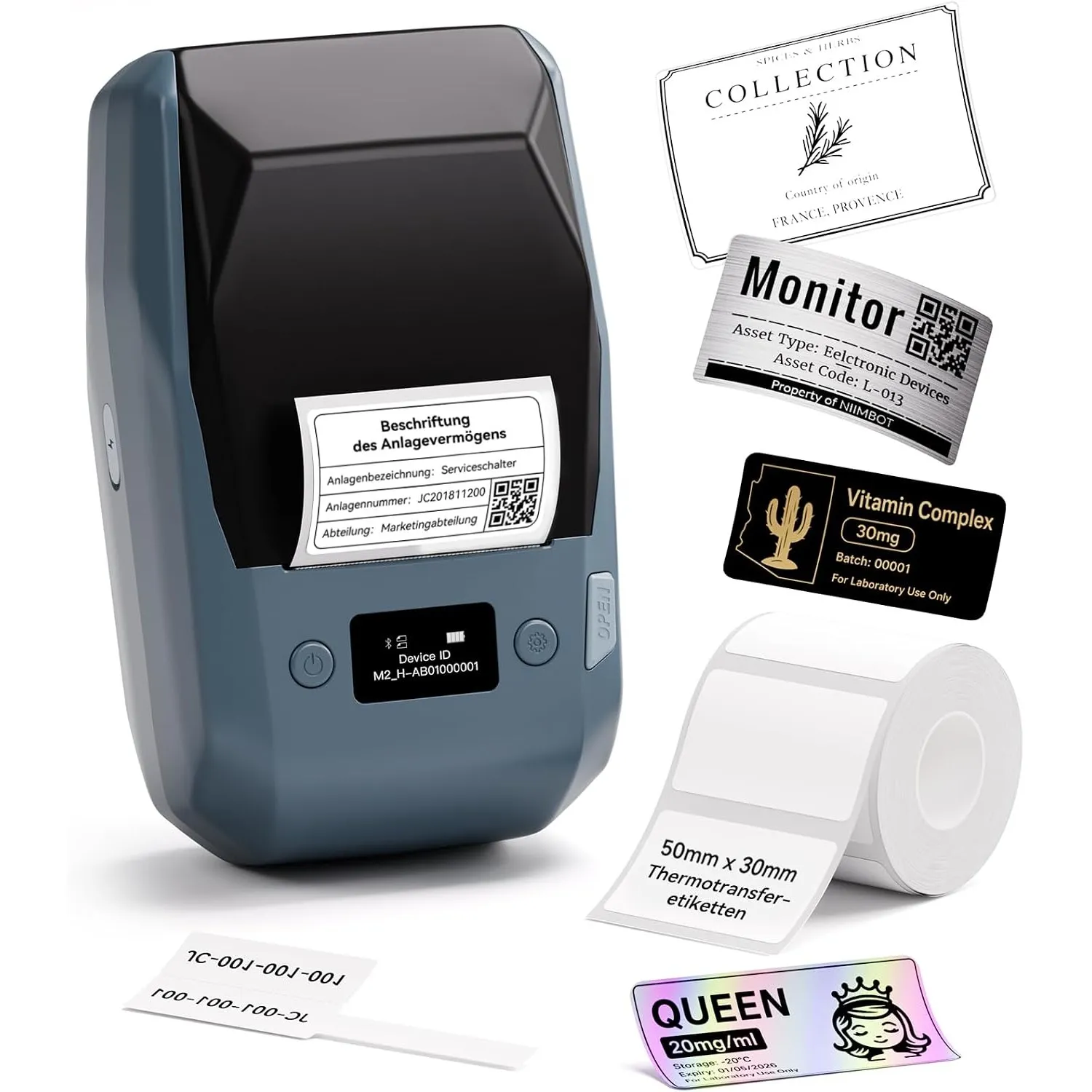NIIMBOT M2 Etikettendrucker mit Etiketten Thermotransfer Label Printer