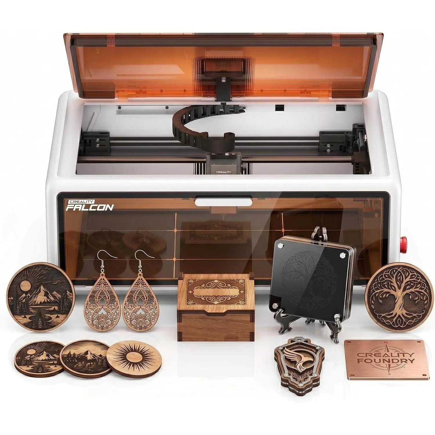 Creality Falcon A1 10W Laser Graviermaschine Weiß, Geschlossener Laser Cutter mit HD-Kamera & intelligenter Materialerk…