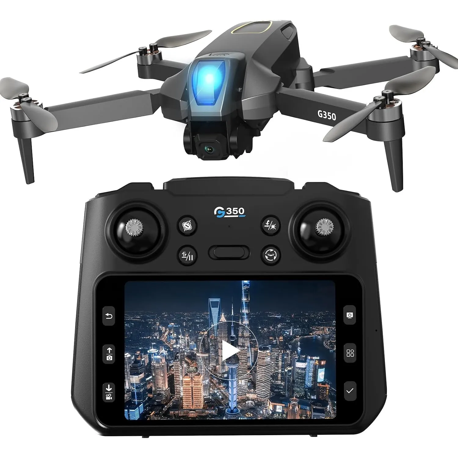 RC Drohne mit 1080P Kamera für Erwachsene, 4,5″LCD Bildschirm Fernbedienung