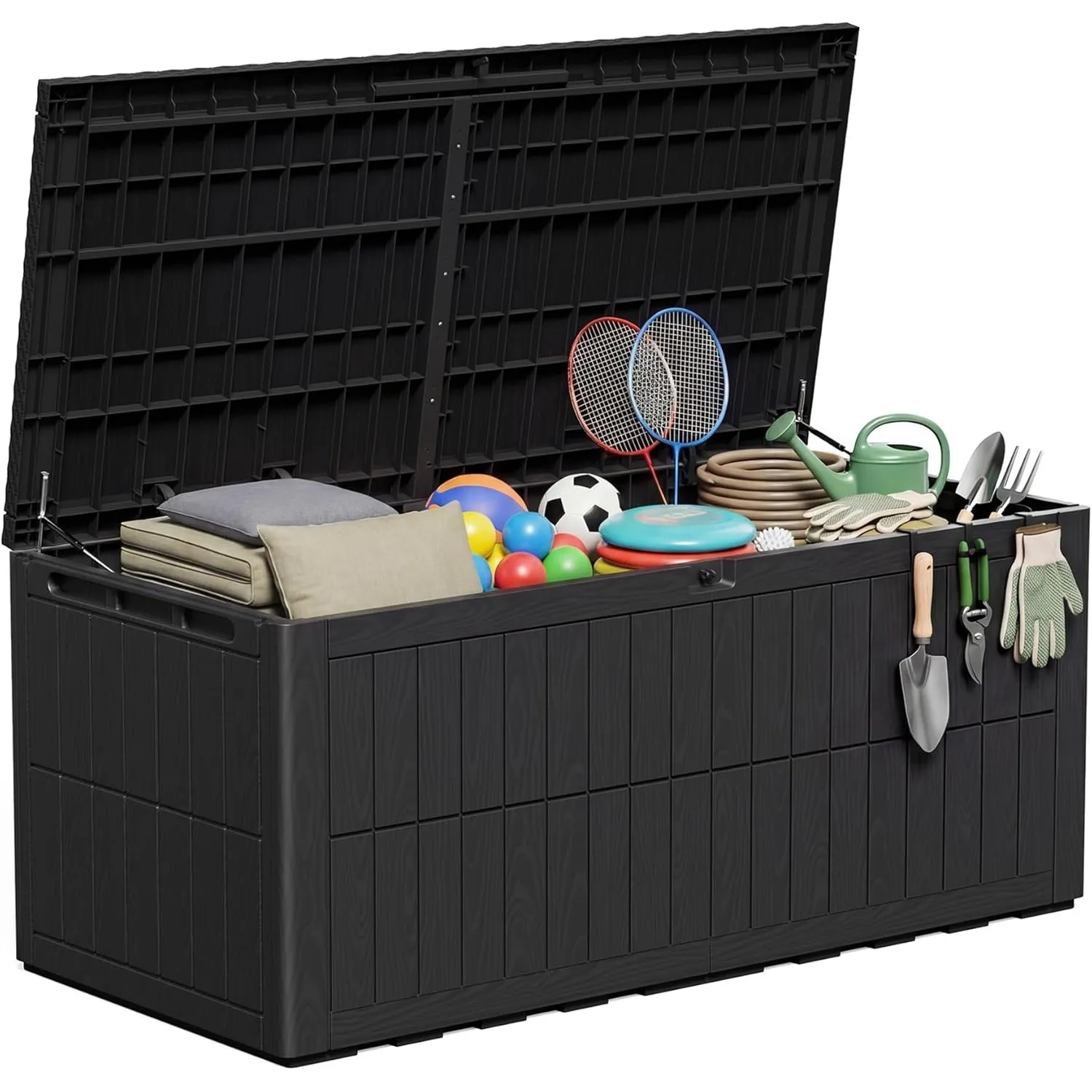 Amopatio Auflagenbox 680 Liter, Gartenbox XXL Wasserdicht aus Resin, Kissenbox für Balkon, Garten & Terrasse, Aufbewahr…