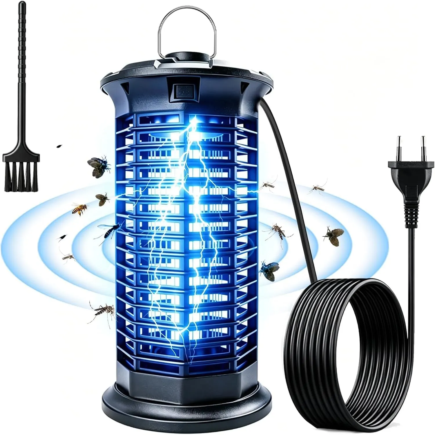 HOAMZ Insektenvernichter Elektrisch, 360° Mückenvernichter Lampe, 3 m Netzkabel UV Mückenlampe Hochspannung insektenfän…