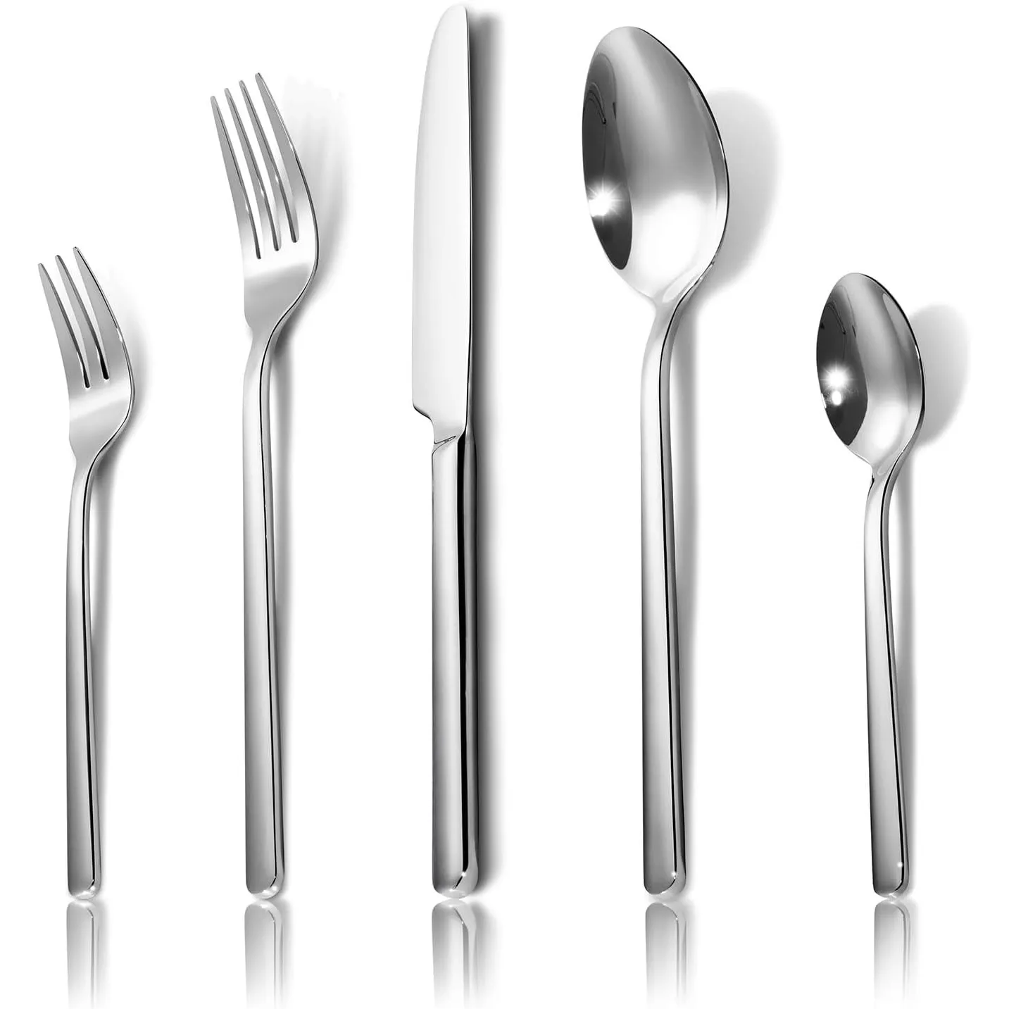 HIKAA Besteck Set 6 Personen, 18/10 Besteck mit Teelöffel Spiegelpoliert