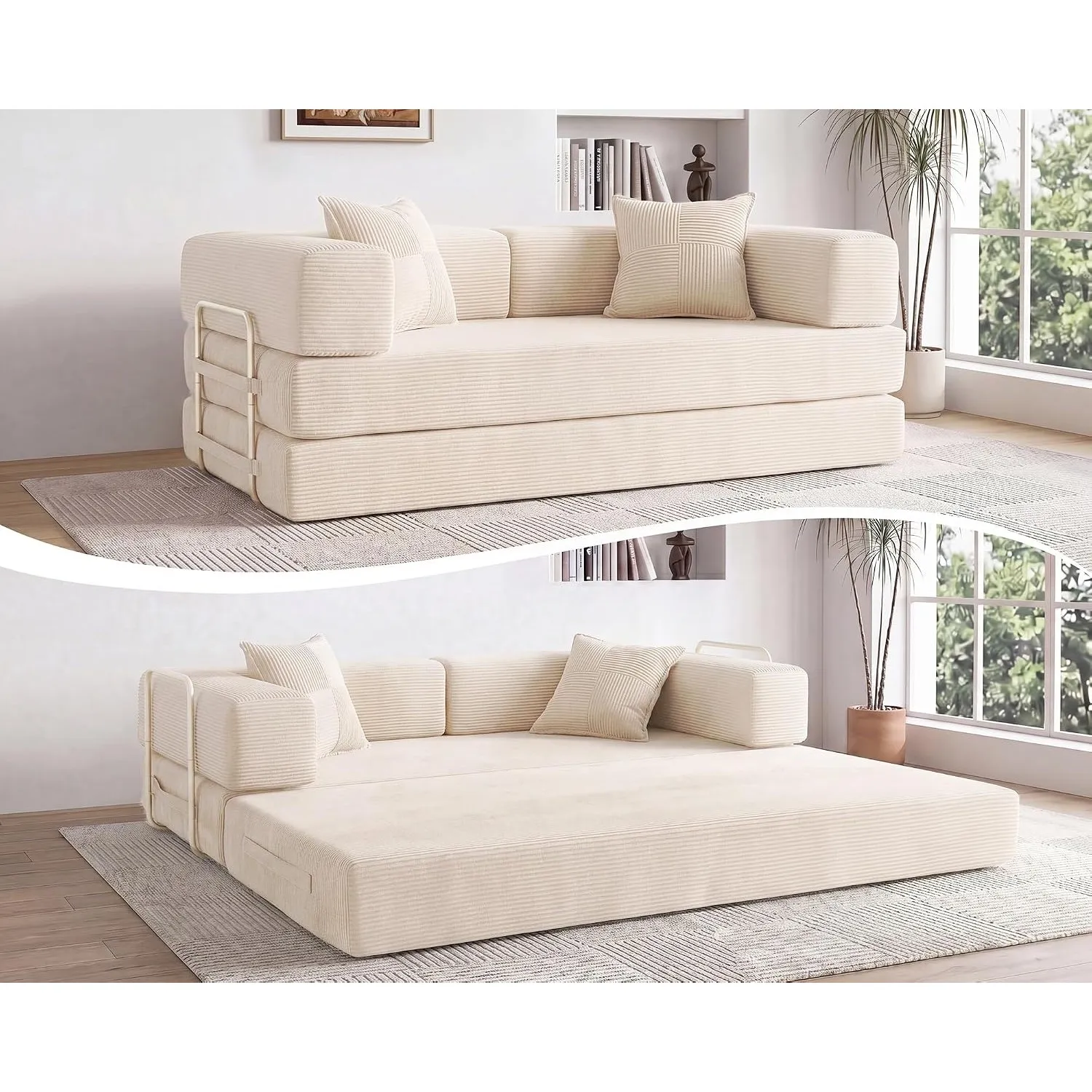 Vipbear Modular Schlafsofa 200×100×70cm Wohnzimmer-Couch mit Schlaffunktion