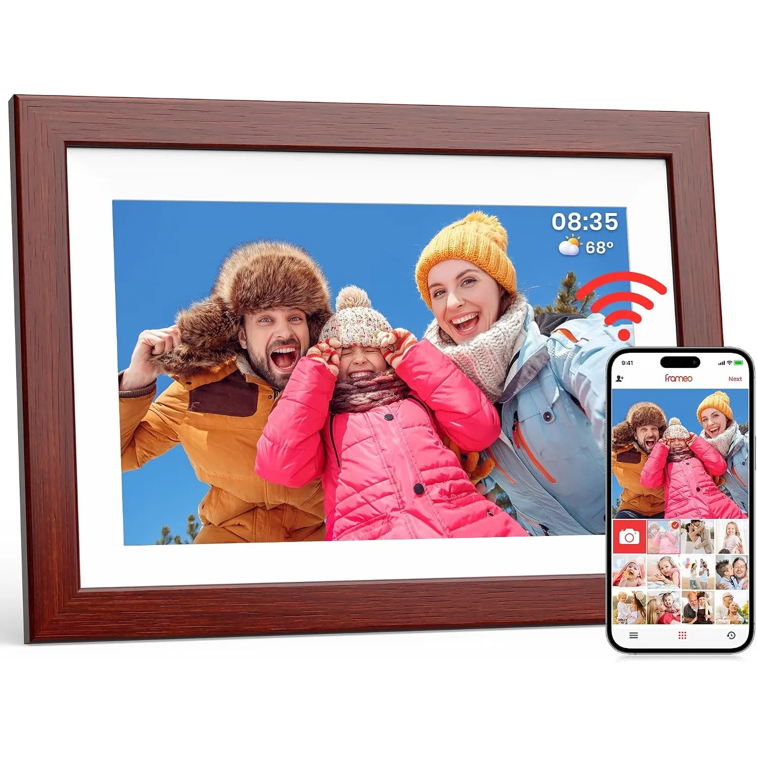 Frameo WLAN Digitaler Bilderrahmen 10,1 Zoll, HD 1280 * 800 IPS Touchscreen Elektronischer FotoRahmen mit 32GB Speicher…