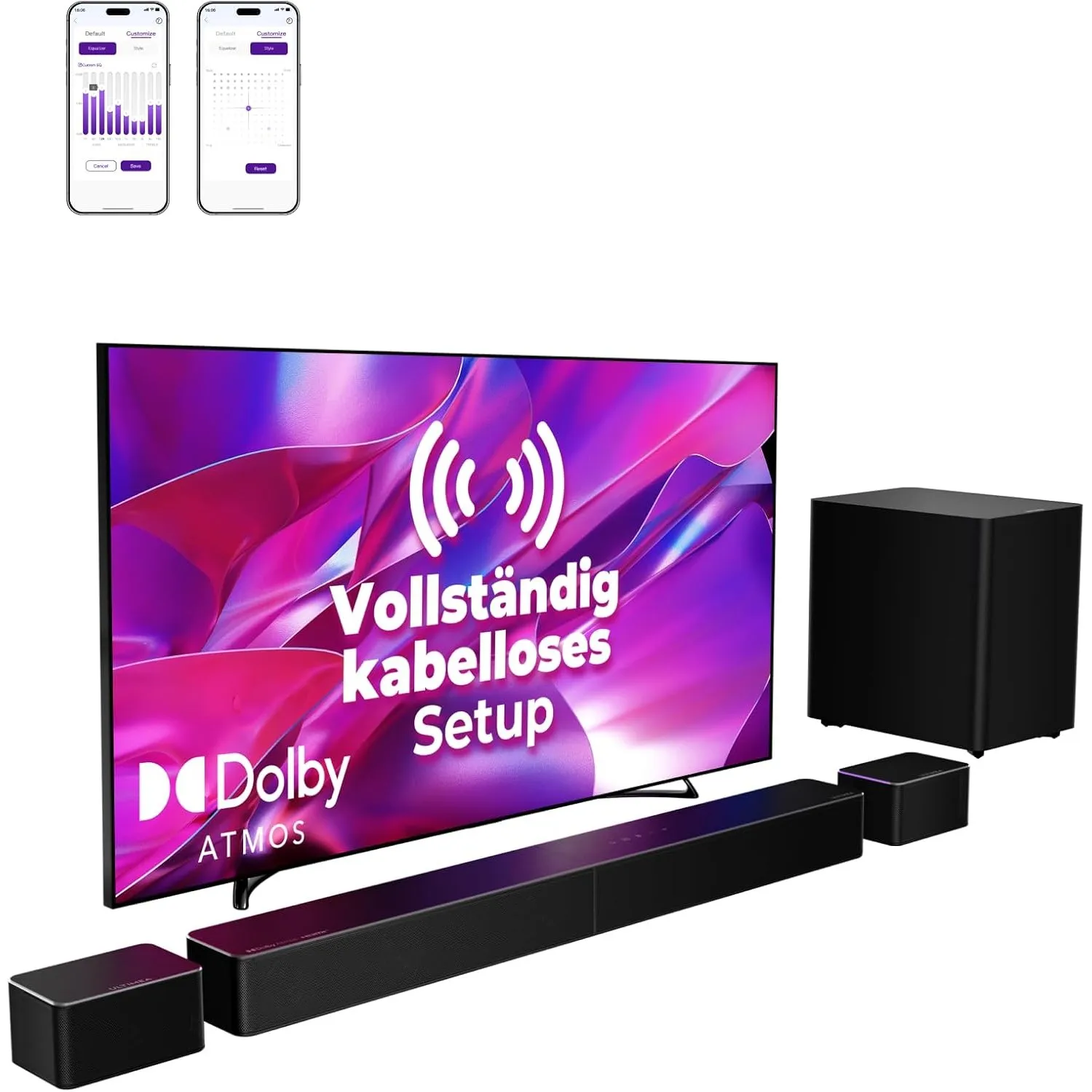 ULTIMEA 7.1 Vollständig Kabelloses Surround Sound System mit Dolby Atmos