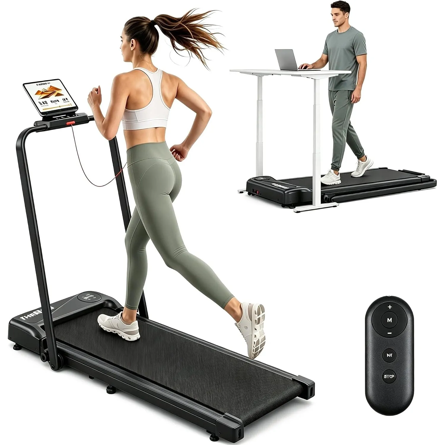 THERUN Walking Pad Laufband leise,Treadmill klappbares bis 10 km/h