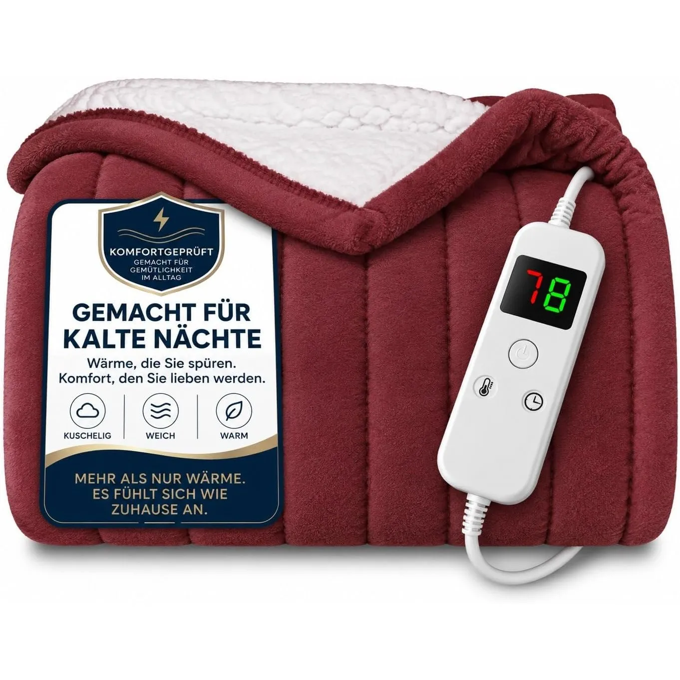 L'AGRATY Heizdecke 150x200cm, Überhitzungsschutz 6 Stufen Timer Waschbar